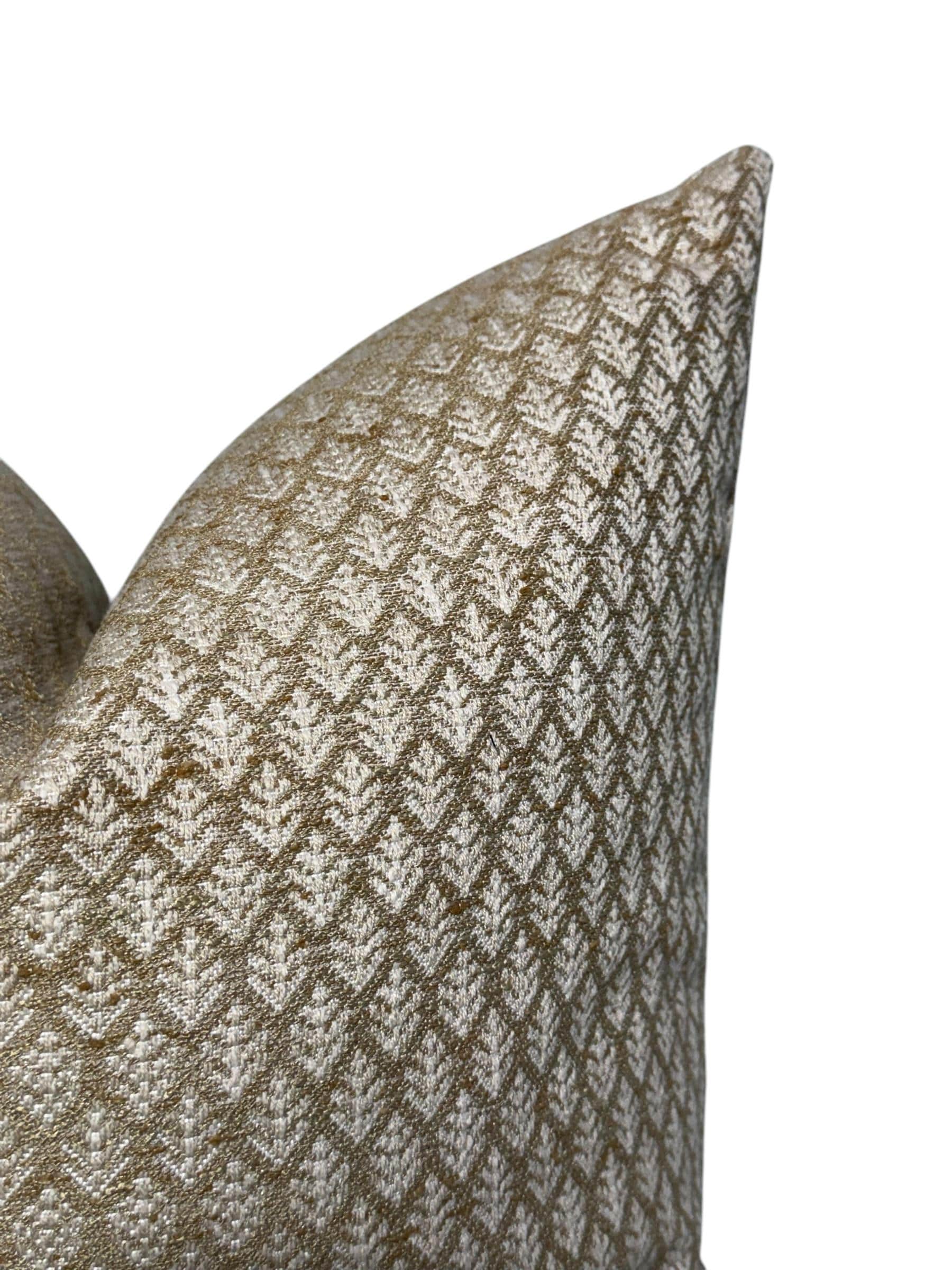 Modern Woven Throw Pillow Cover, Neutral Diamond Leaf Pattern, Boho Decor