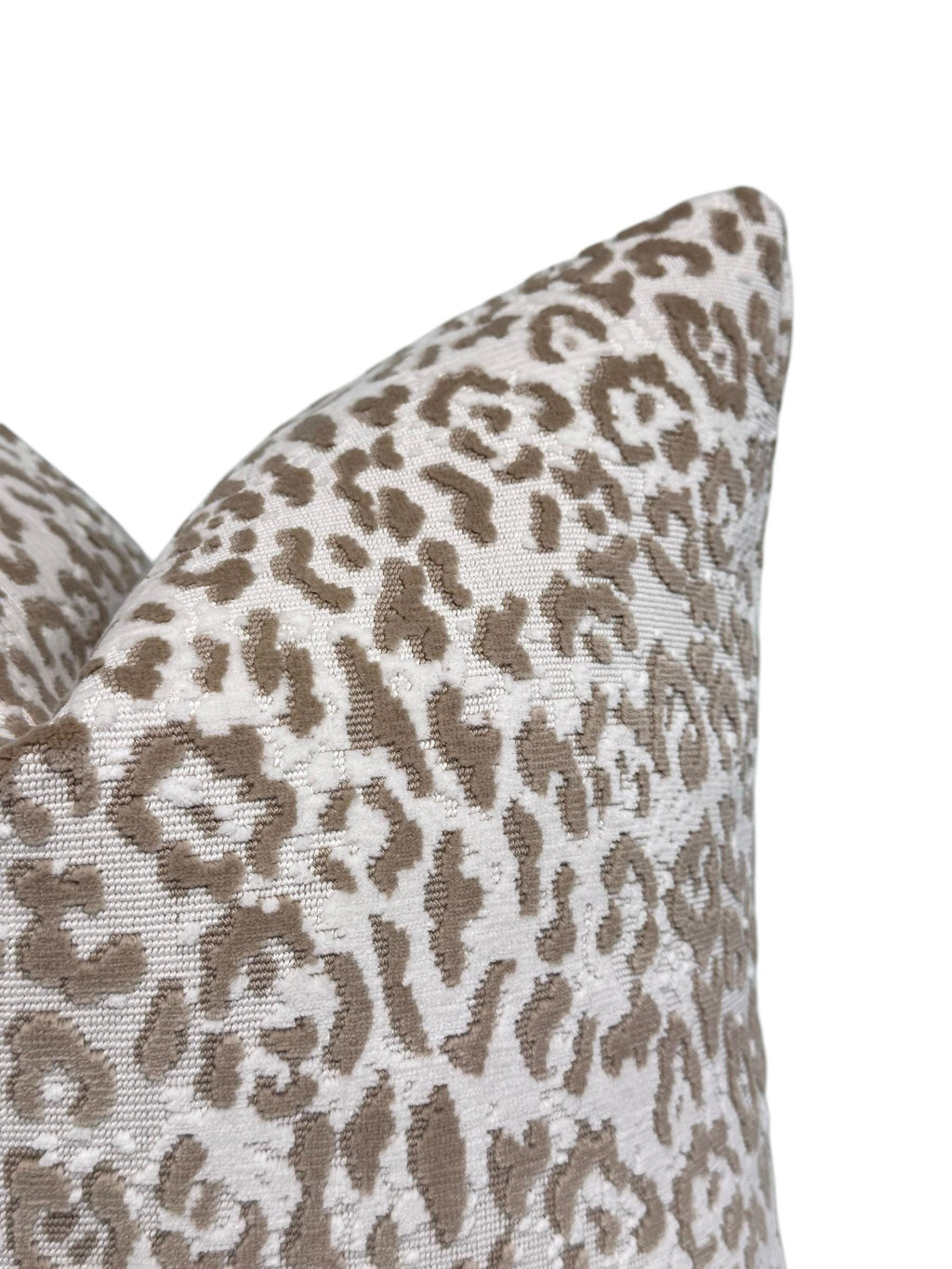 Handmade Neutral Leopard Velvet Pillow Cover, Modern Accent Cushion