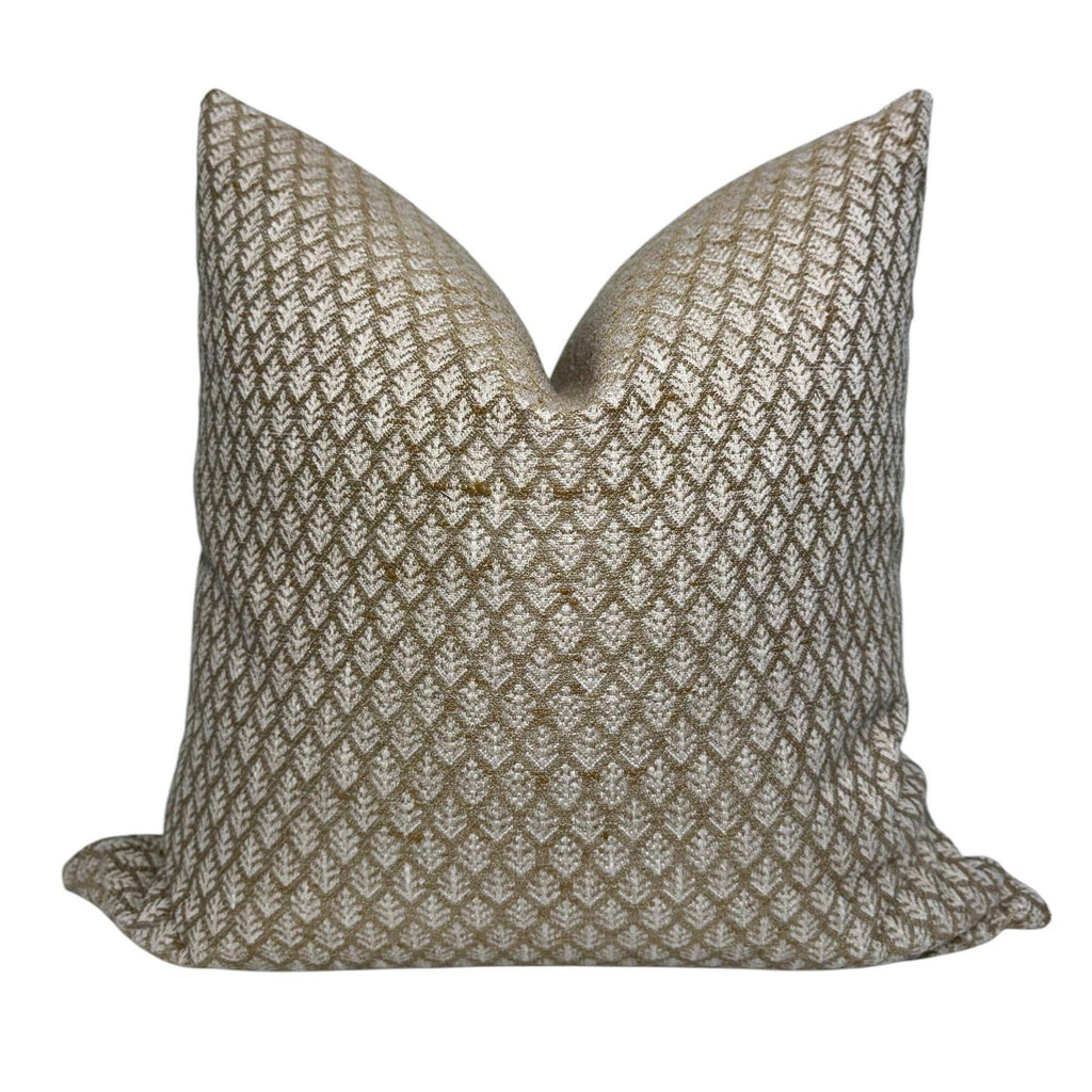 Modern Woven Throw Pillow Cover, Neutral Diamond Leaf Pattern, Boho Decor