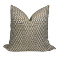 Modern Woven Throw Pillow Cover, Neutral Diamond Leaf Pattern, Boho Decor