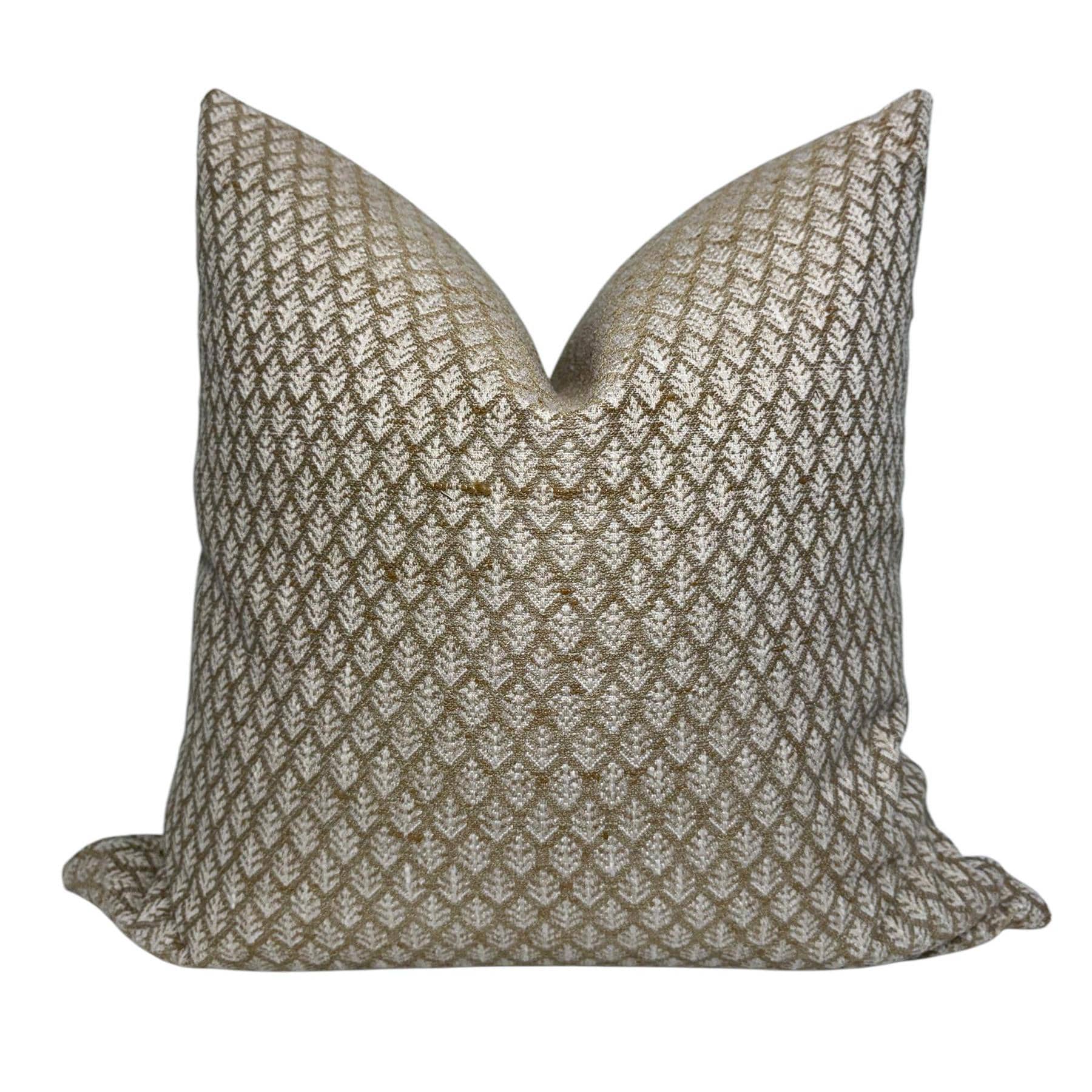 Modern Woven Throw Pillow Cover, Neutral Diamond Leaf Pattern, Boho Decor