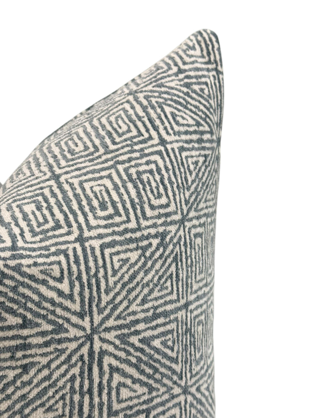 Navy Blue Geometric Pillow Cover, Modern Maze Design