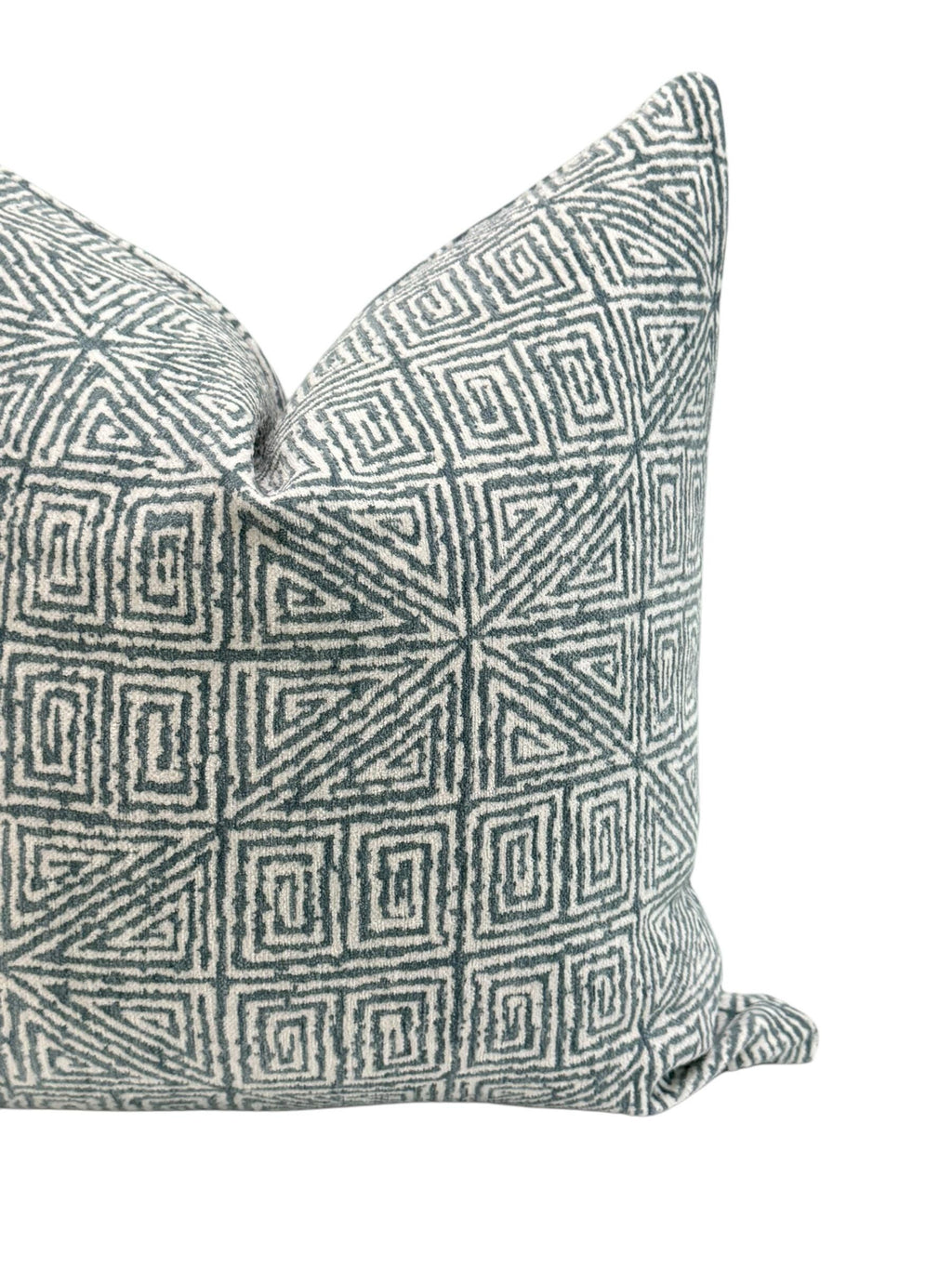 Navy Blue Geometric Pillow Cover, Modern Maze Design