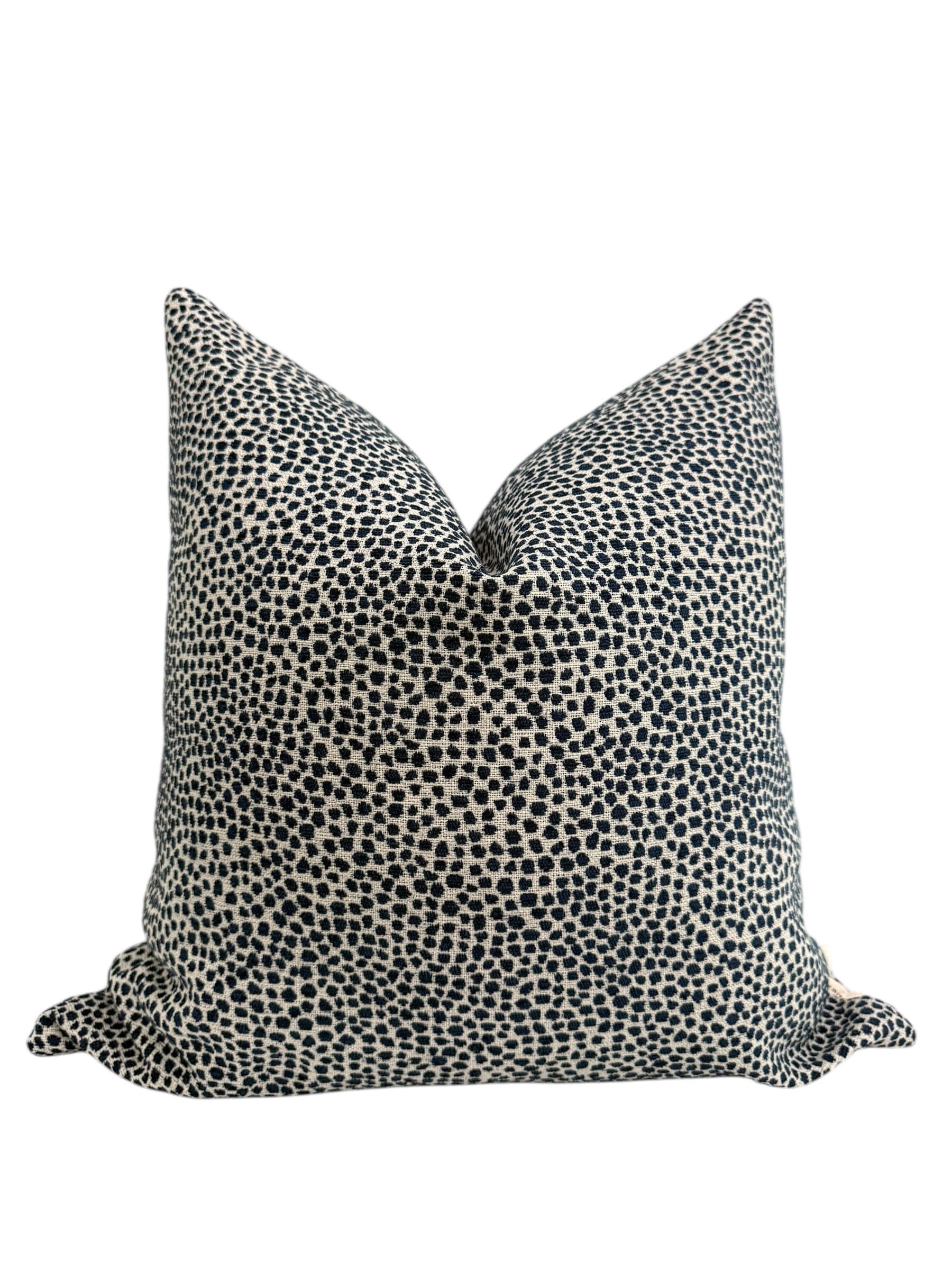 Blue Dot Chenille Pillow Cover, Decorative Throw Pillow