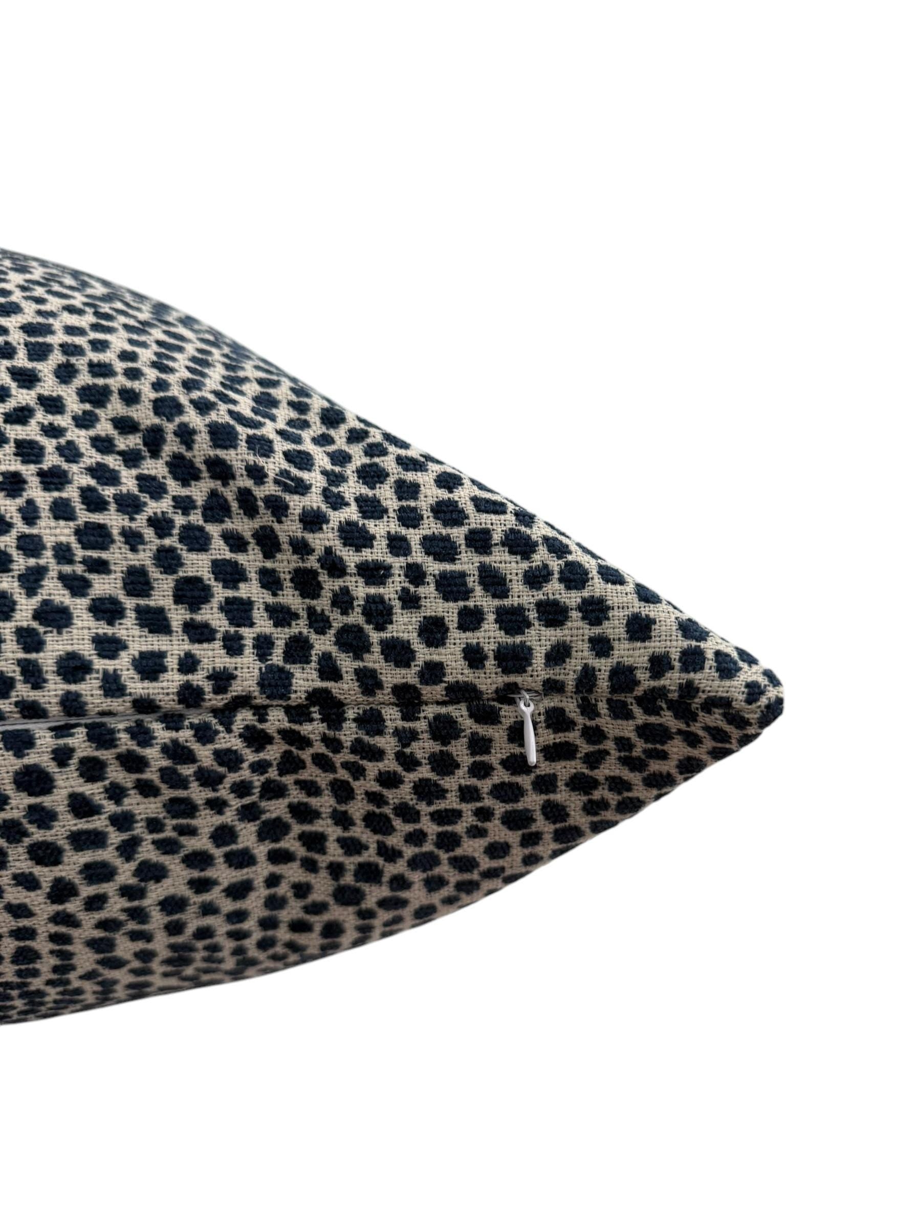 Blue Dot Chenille Pillow Cover, Decorative Throw Pillow