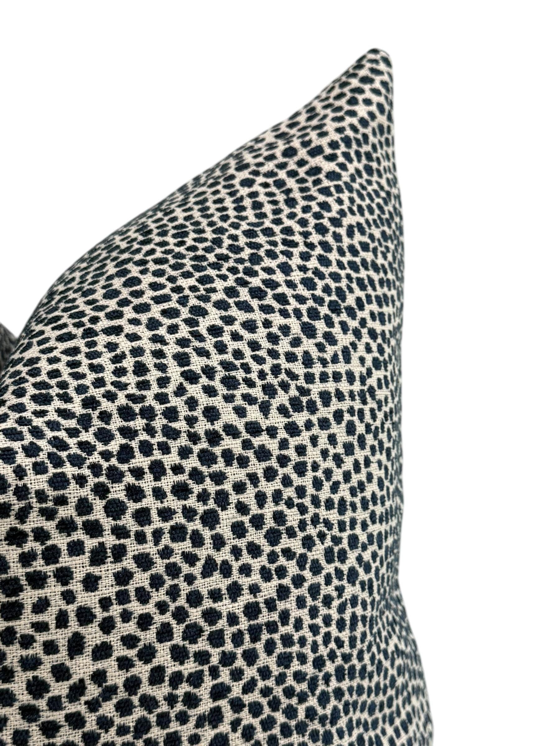 Blue Dot Chenille Pillow Cover, Decorative Throw Pillow