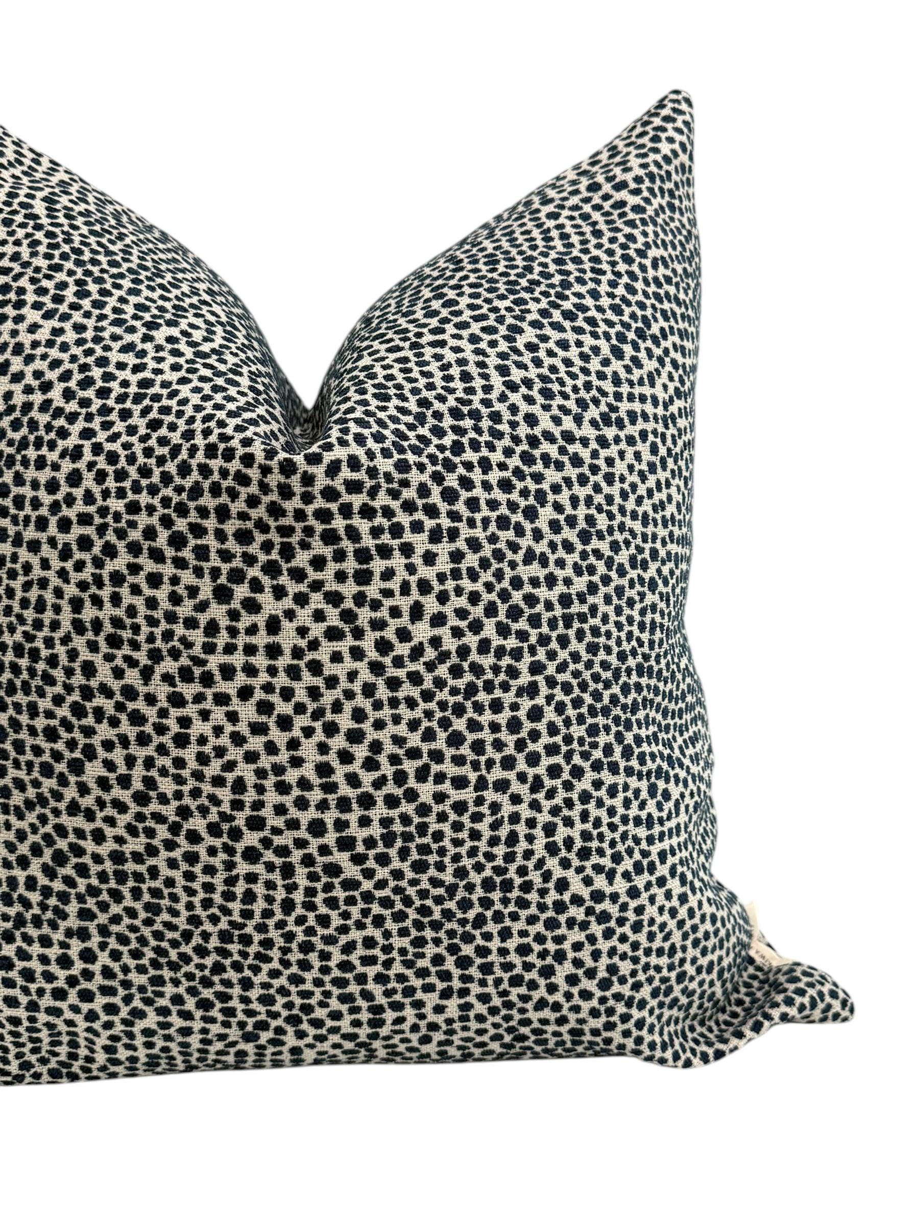 Blue Dot Chenille Pillow Cover, Decorative Throw Pillow