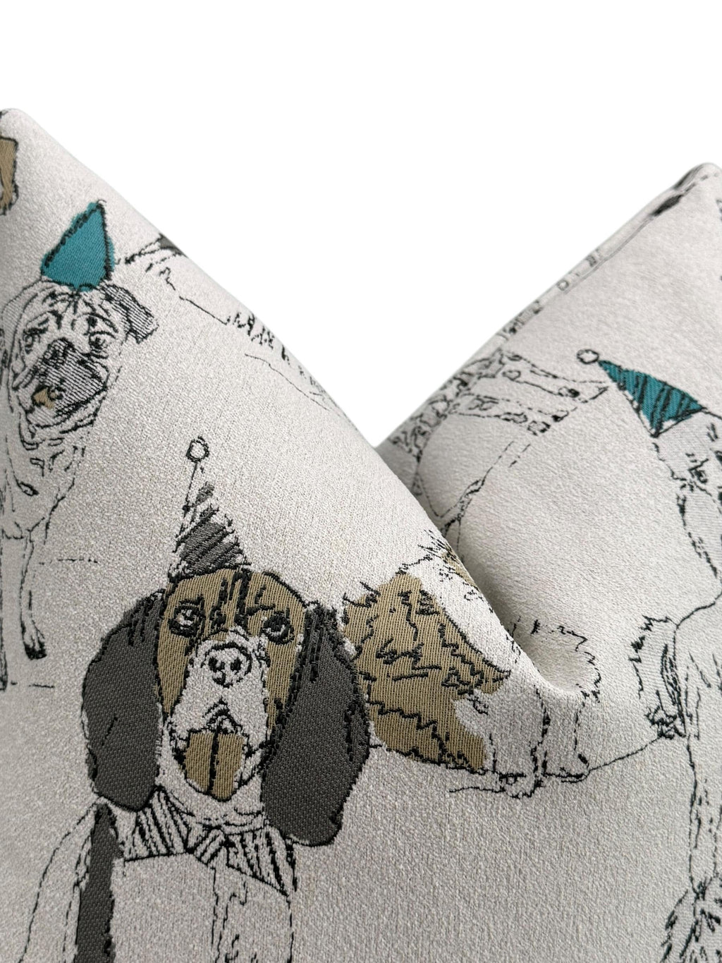 Dog Party Pillow Cover, Colorful Dog Breed Print, Decorative Cushion