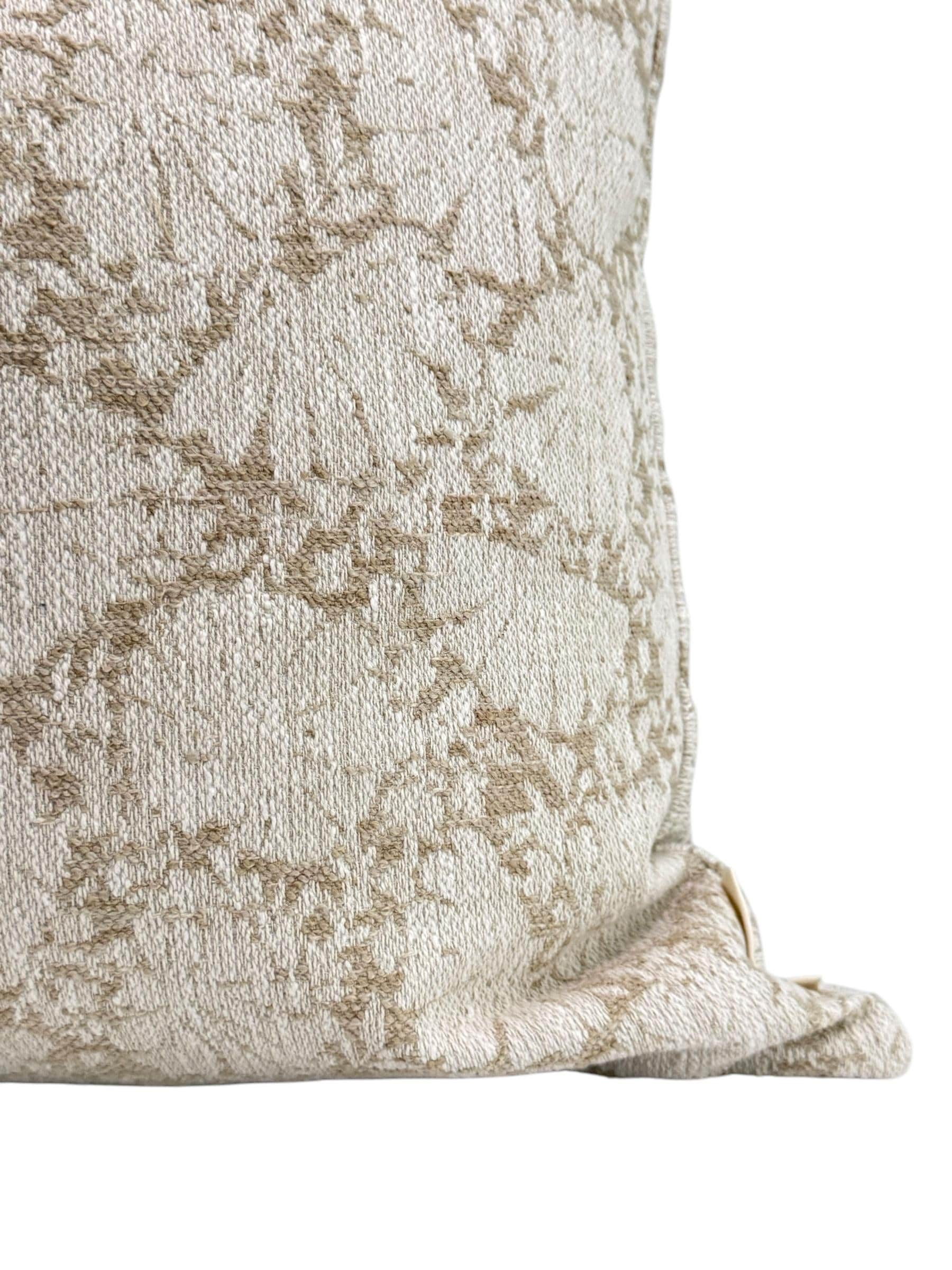 Beige Decorative Pillow, Ivory Floral Pillow, Light Neutral Floral Pillow Covers, Taupe Throw Pillow, Beige and White Floral Cushion