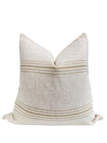 French Stripe Linen Pillow Cover, Farmhouse Lumbar Cushion