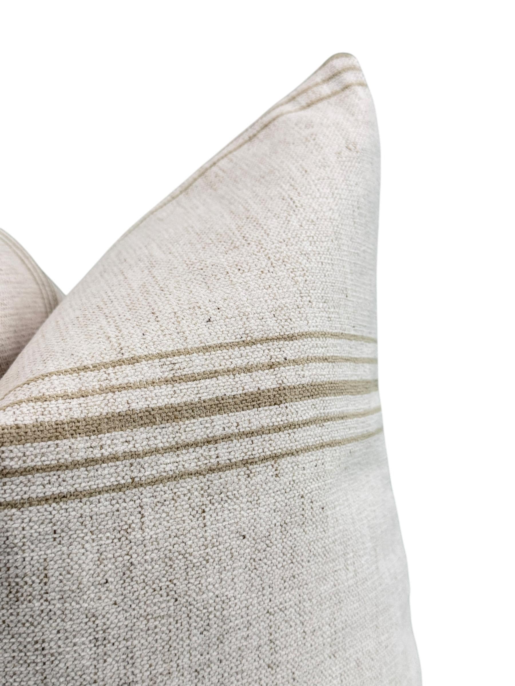 French Stripe Linen Pillow Cover, Farmhouse Lumbar Cushion