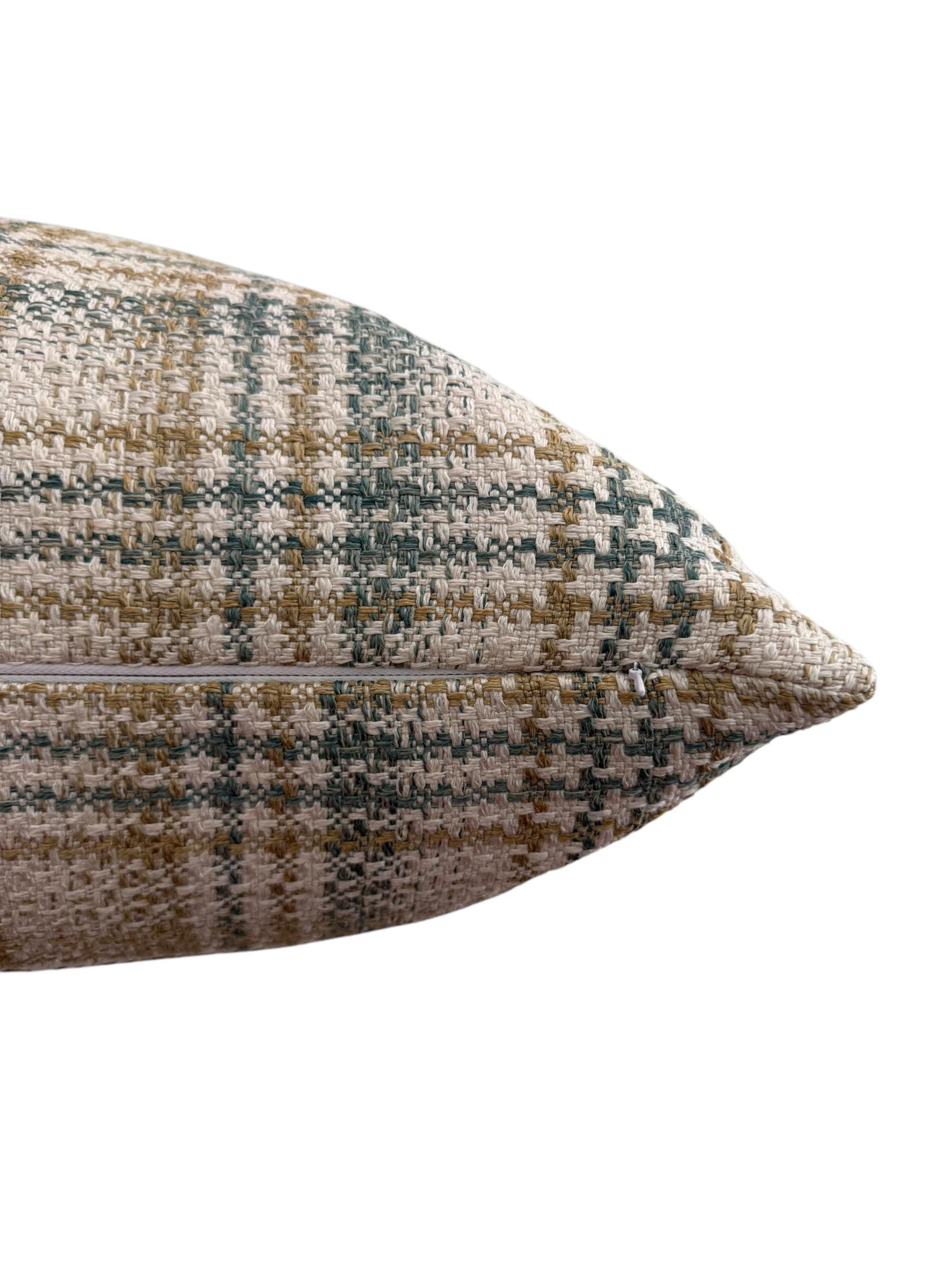 Green Plaid Pillow Cover, Rustic Farmhouse Decor