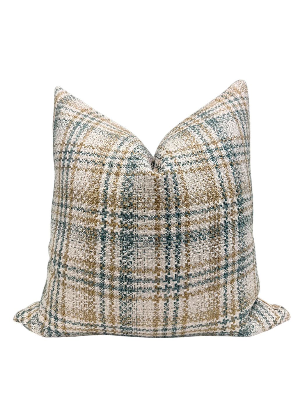 Green Plaid Pillow Cover, Rustic Farmhouse Decor