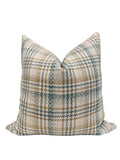 Green Plaid Pillow Cover, Rustic Farmhouse Decor