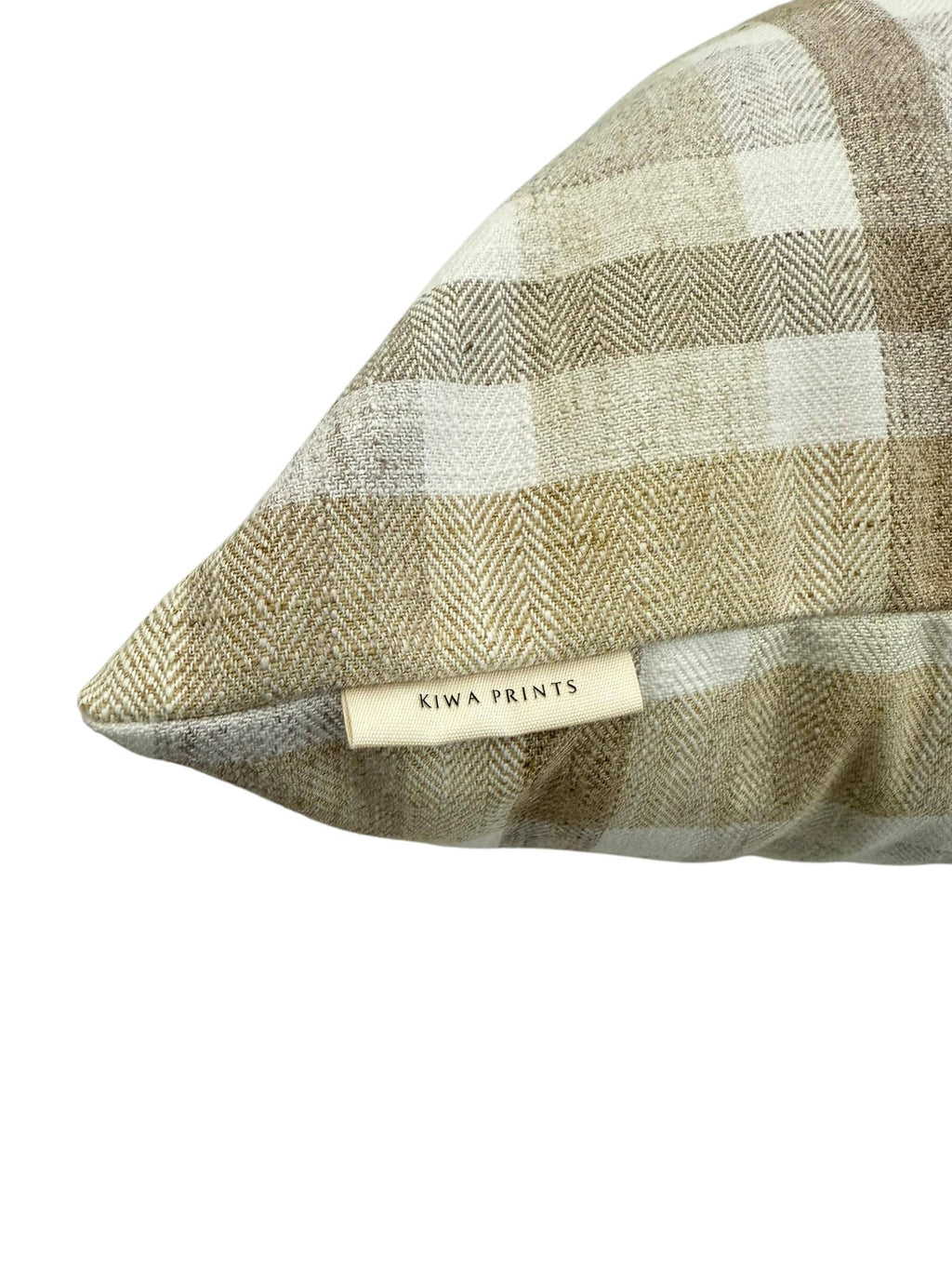 Handmade Neutral Plaid Pillow Cover, Farmhouse Style