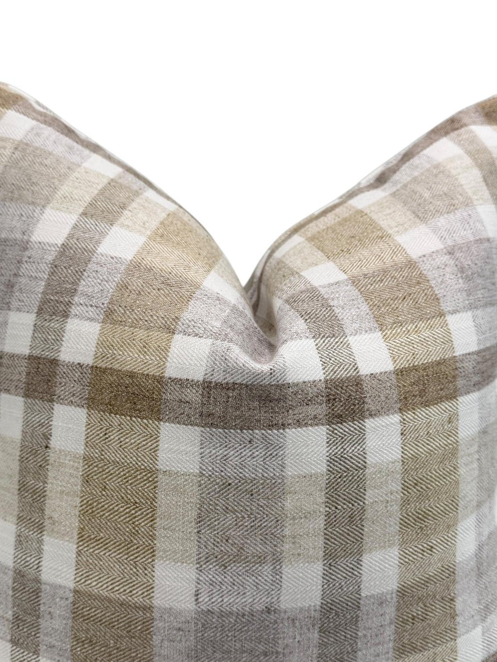 Handmade Neutral Plaid Pillow Cover, Farmhouse Style