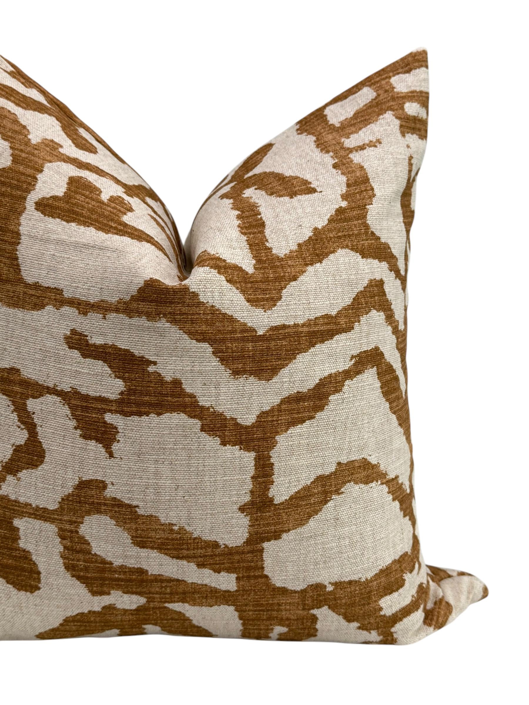 Rust Abstract Pillow Cover, Modern Pattern Throw Pillow, Burnt Orange Cushion, Rust & Cream Modern Pillow, Burnt Orange and Beige Pillow