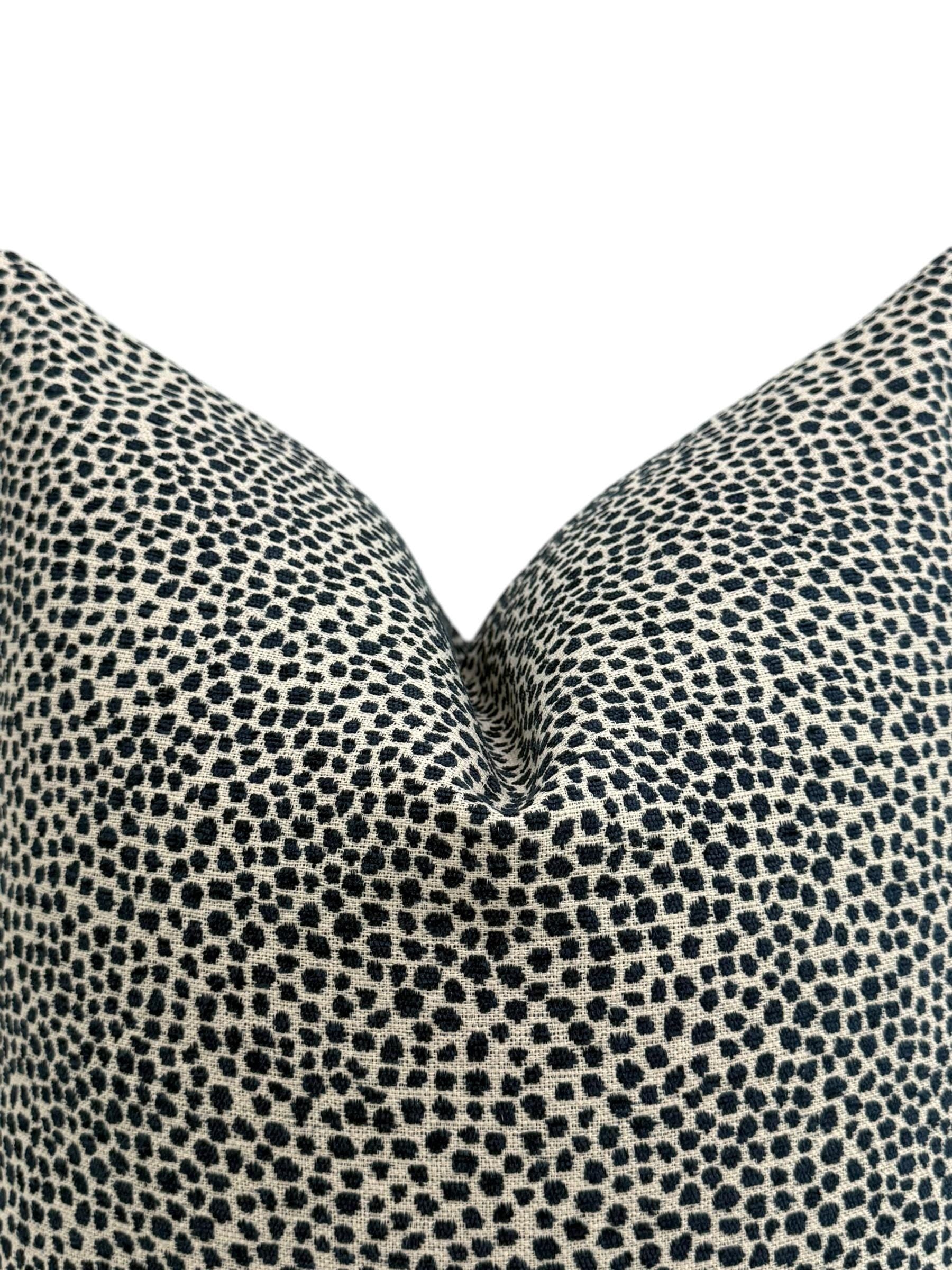 Blue Dot Chenille Pillow Cover, Decorative Throw Pillow