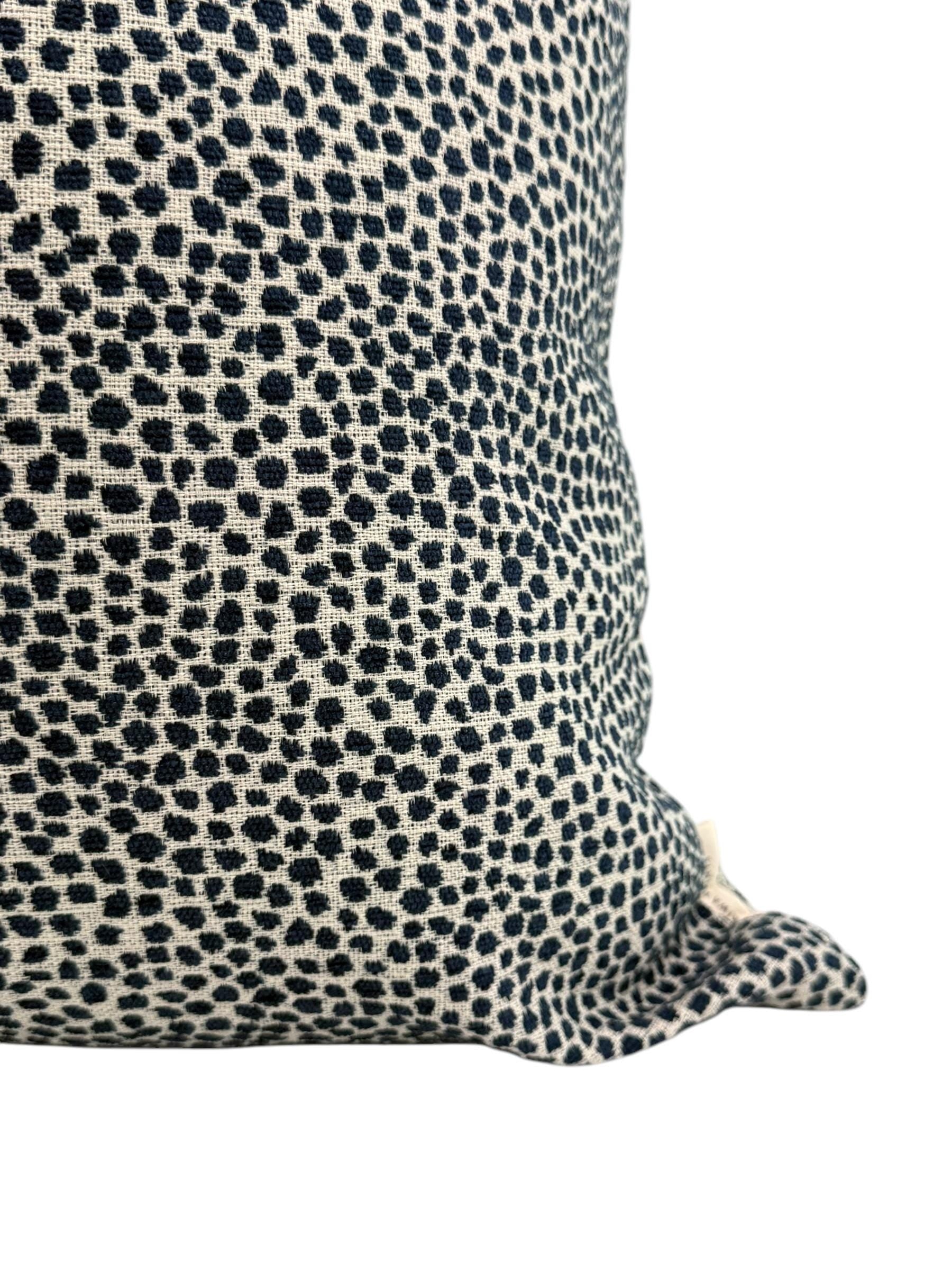 Blue Dot Chenille Pillow Cover, Decorative Throw Pillow