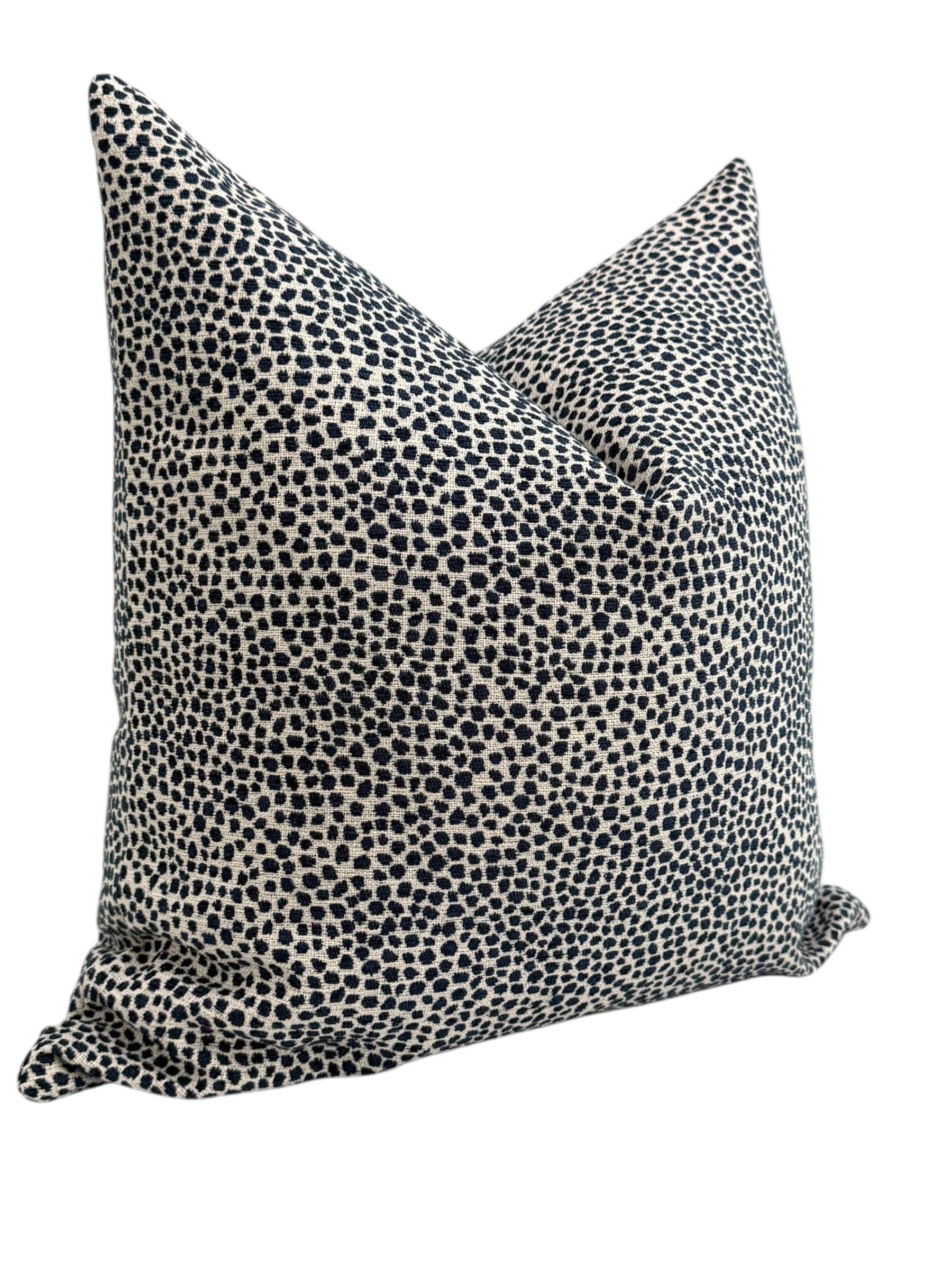 Blue Dot Chenille Pillow Cover, Decorative Throw Pillow