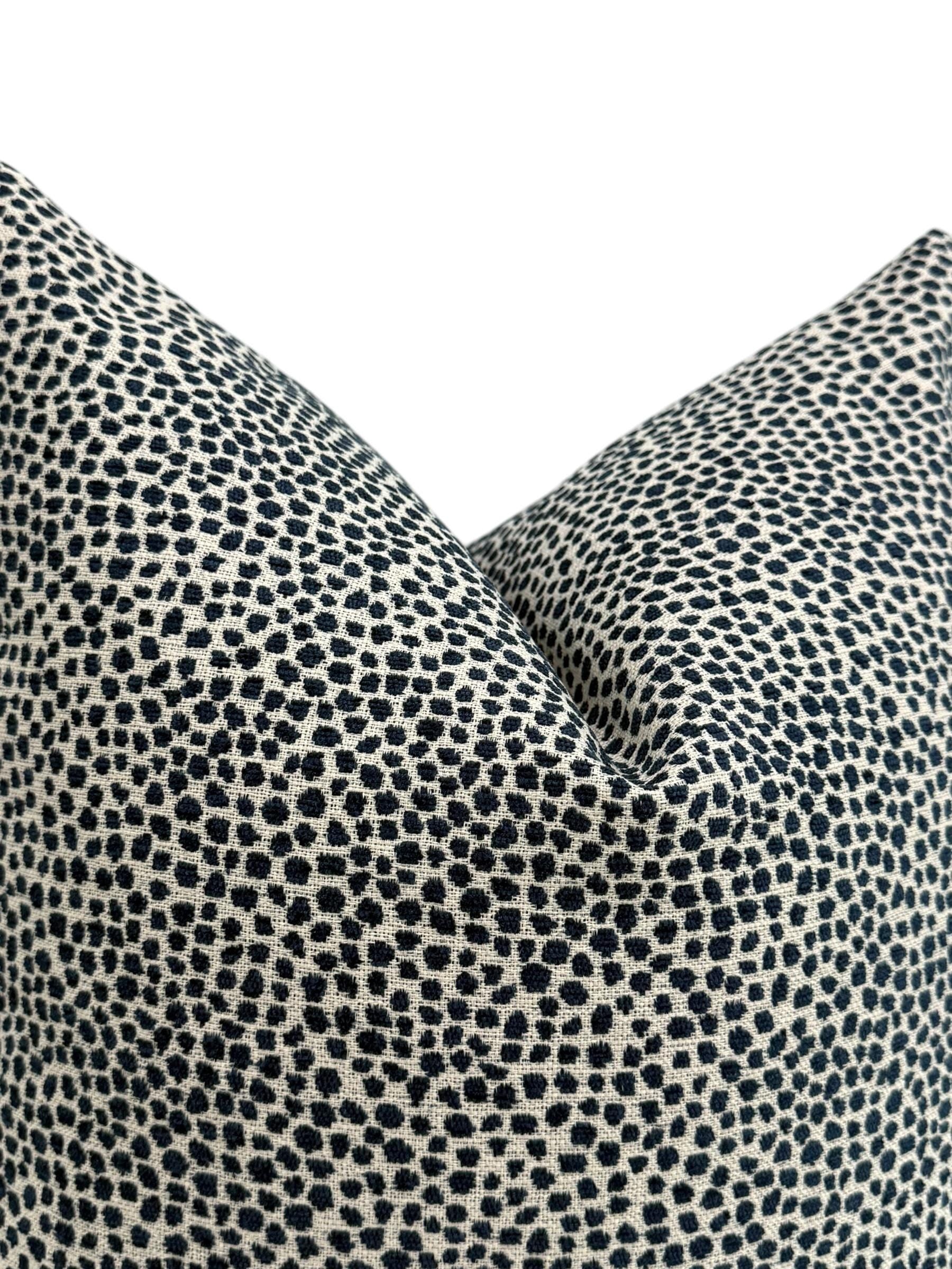 Blue Dot Chenille Pillow Cover, Decorative Throw Pillow