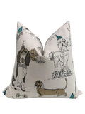 Dog Party Pillow Cover, Colorful Dog Breed Print, Decorative Cushion