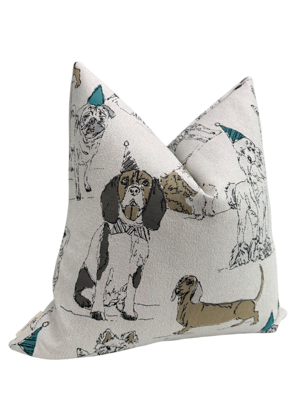 Dog Party Pillow Cover, Colorful Dog Breed Print, Decorative Cushion