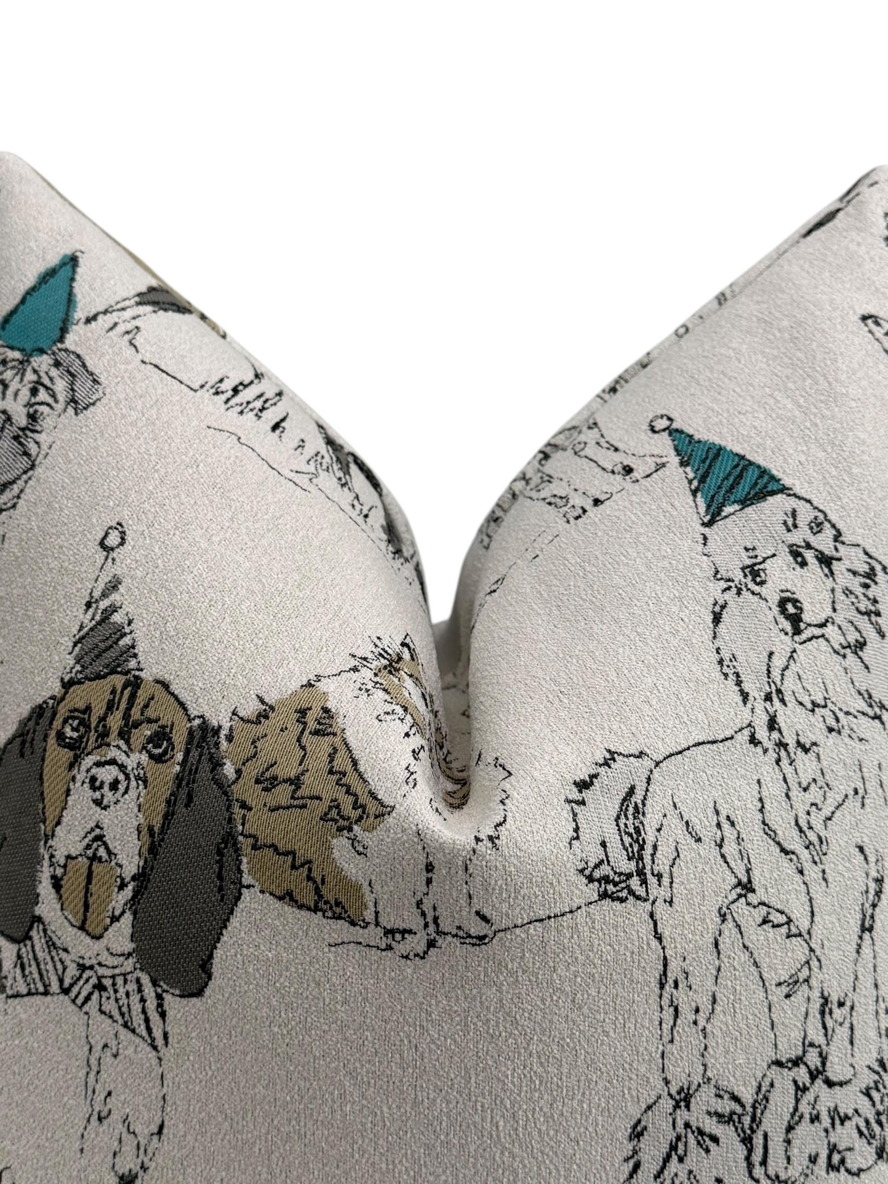 Dog Party Pillow Cover, Colorful Dog Breed Print, Decorative Cushion