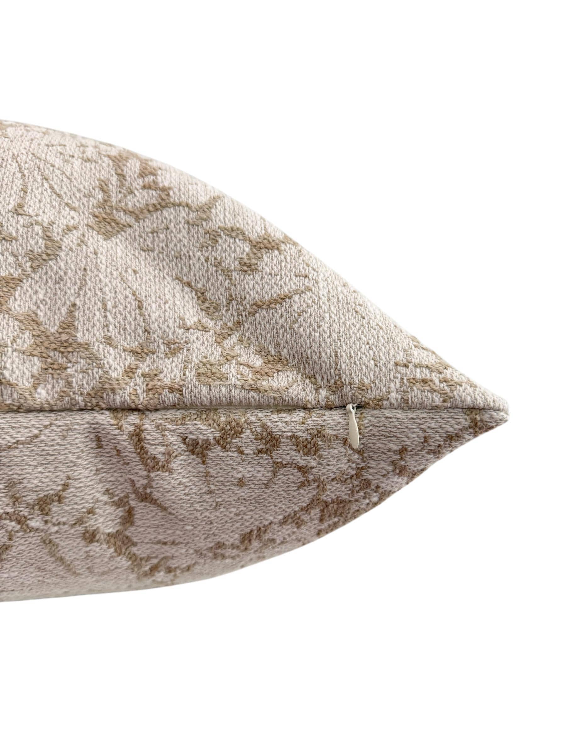 Beige Decorative Pillow, Ivory Floral Pillow, Light Neutral Floral Pillow Covers, Taupe Throw Pillow, Beige and White Floral Cushion