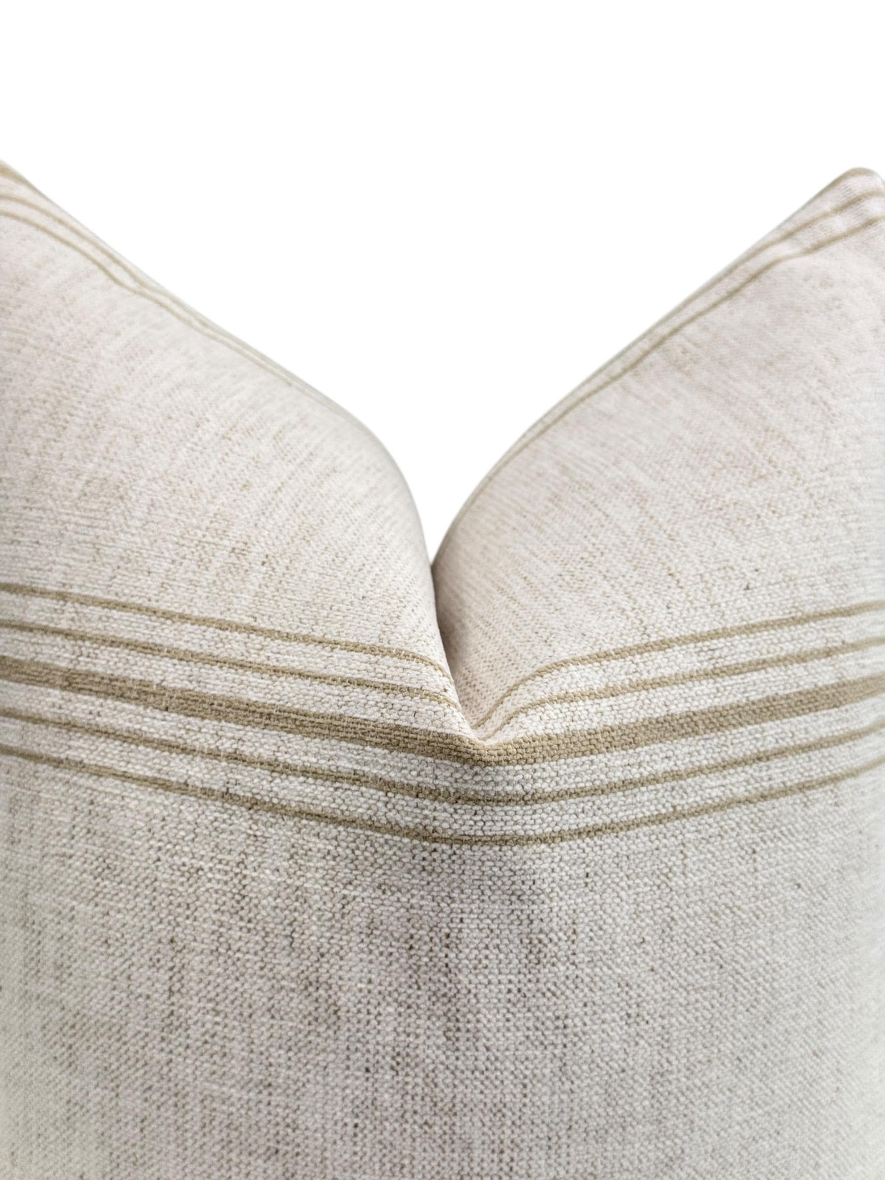 French Stripe Linen Pillow Cover, Farmhouse Lumbar Cushion