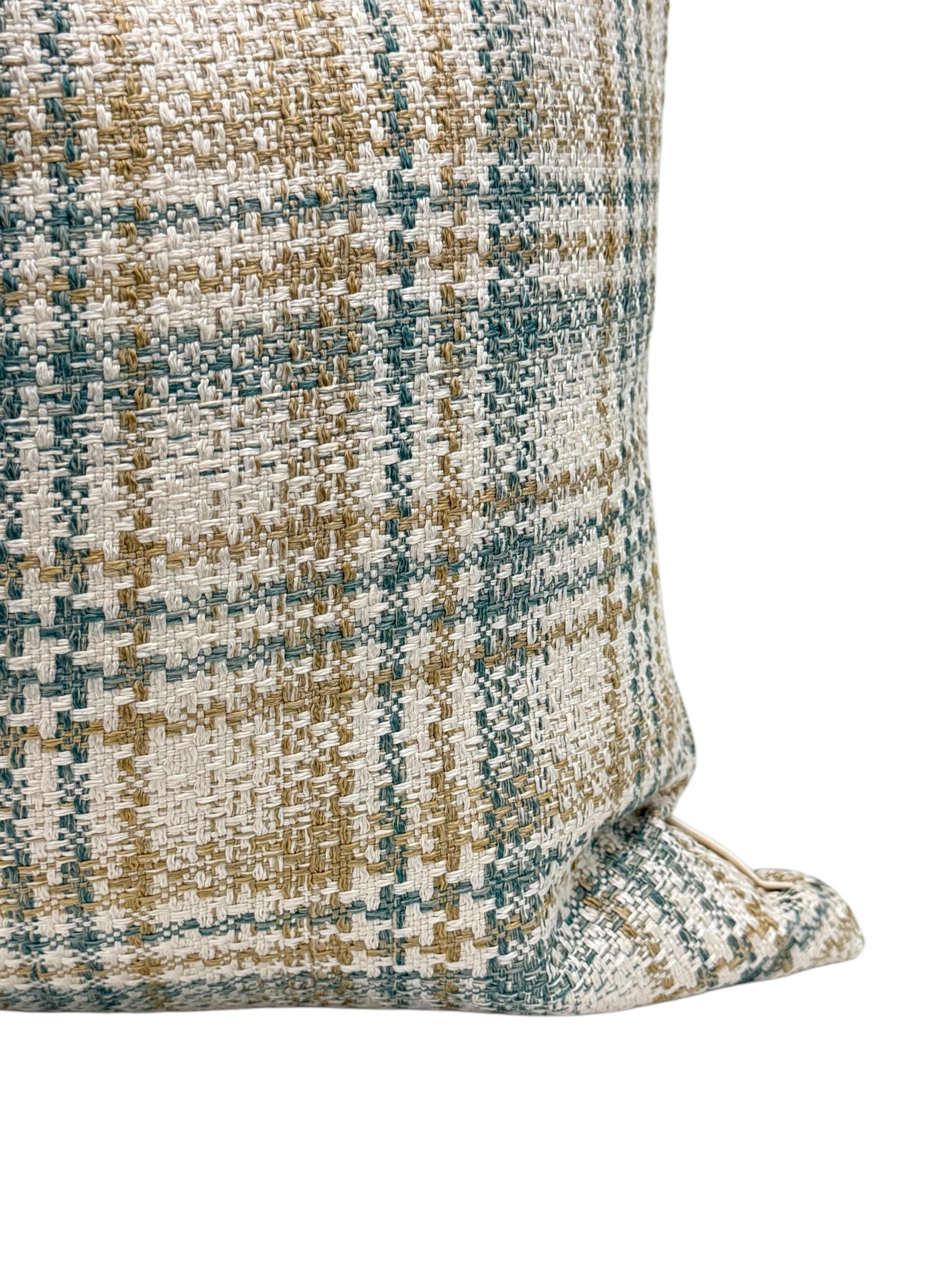 Green Plaid Pillow Cover, Rustic Farmhouse Decor