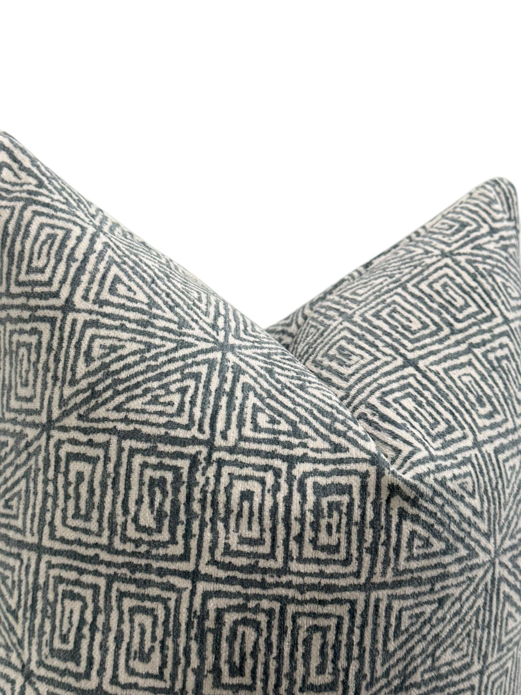 Navy Blue Geometric Pillow Cover, Modern Maze Design
