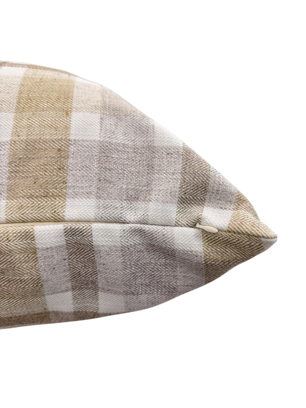 Handmade Neutral Plaid Pillow Cover, Farmhouse Style