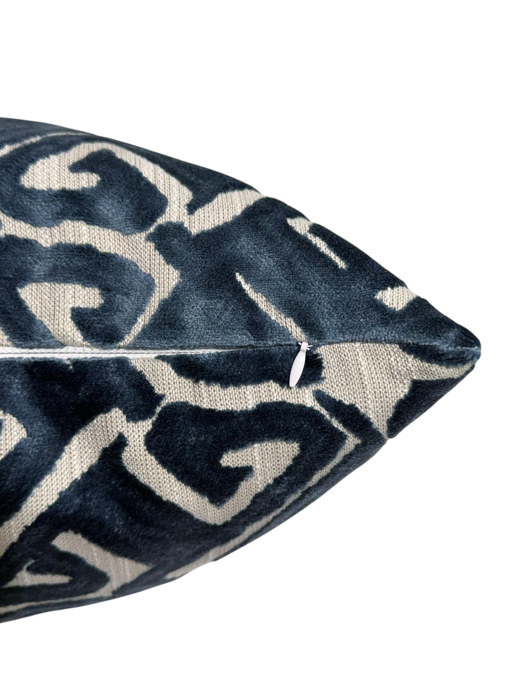 Chartreuse Navy Designer Cut Velvet Throw Pillow Cover, Blue Velvet Geometric Pillow, Abstract Velvet Pillow, Tribal Inspired Velvet Pillow