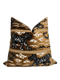 Tiger Print Velvet Pillow Cover, Asian Tribal Decor