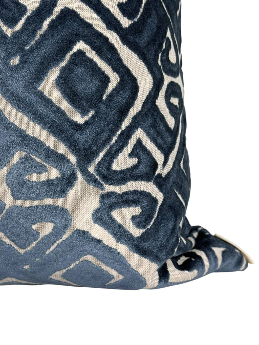 Chartreuse Navy Designer Cut Velvet Throw Pillow Cover, Blue Velvet Geometric Pillow, Abstract Velvet Pillow, Tribal Inspired Velvet Pillow