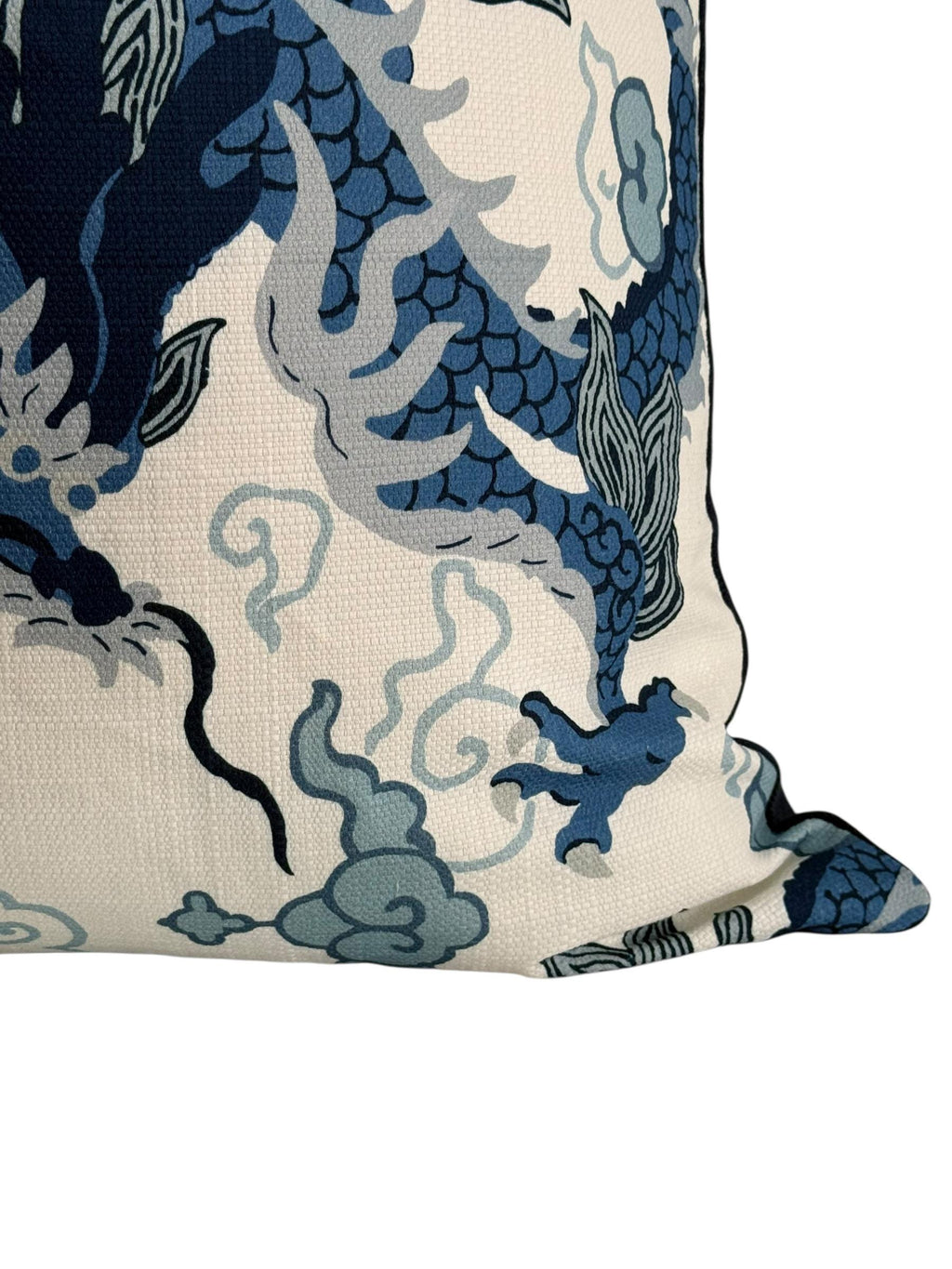 Blue Dragon Pillow Cover: Chinoiserie Asian Throw Pillow