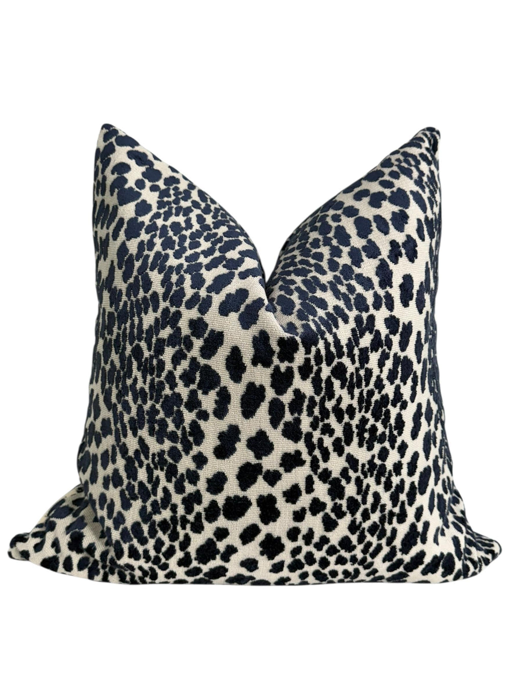 Handmade Cheetah Print Pillow Cover: Blue and Beige Safari Accent Cushion