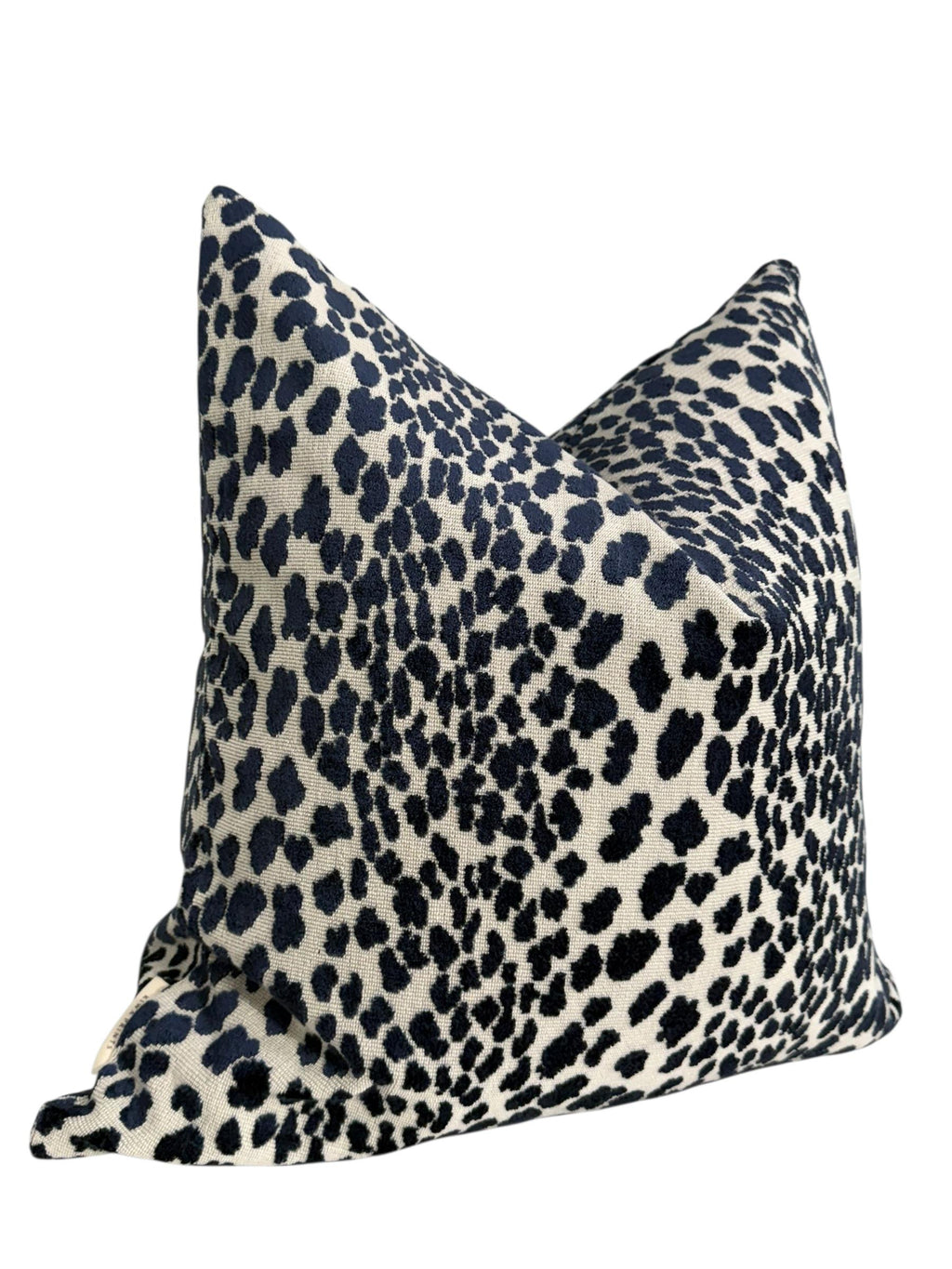 Handmade Cheetah Print Pillow Cover: Blue and Beige Safari Accent Cushion