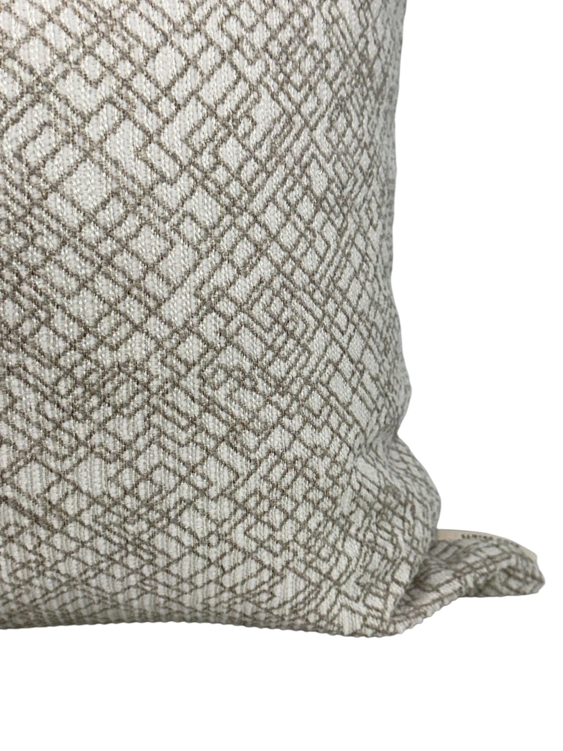 Textured Geometric Pillow Cover: Beige & Gray, Modern Minimalist