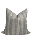 Beige Striped Woven Pillow Cover - Modern Farmhouse Decor