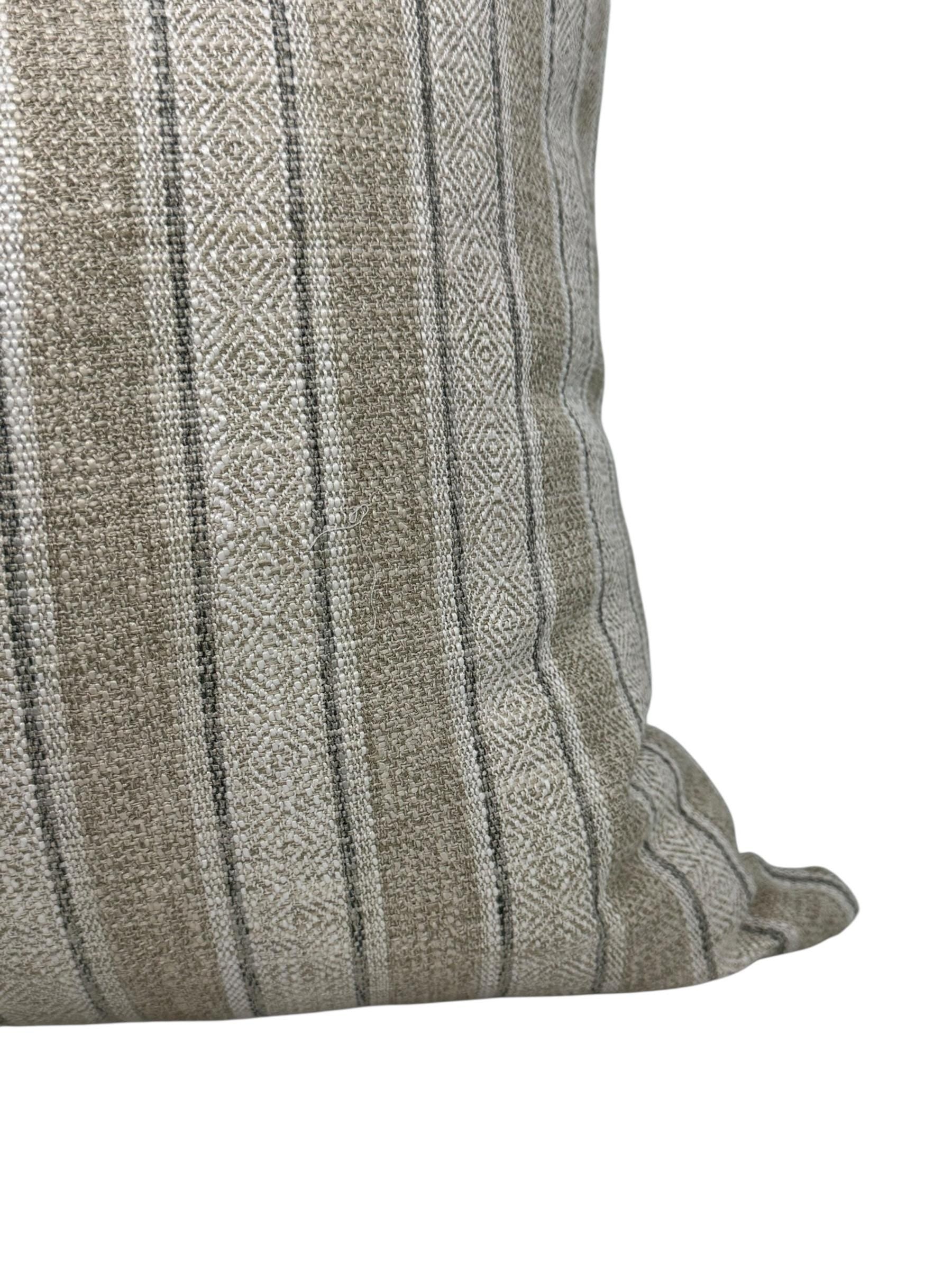Beige Striped Woven Pillow Cover - Modern Farmhouse Decor