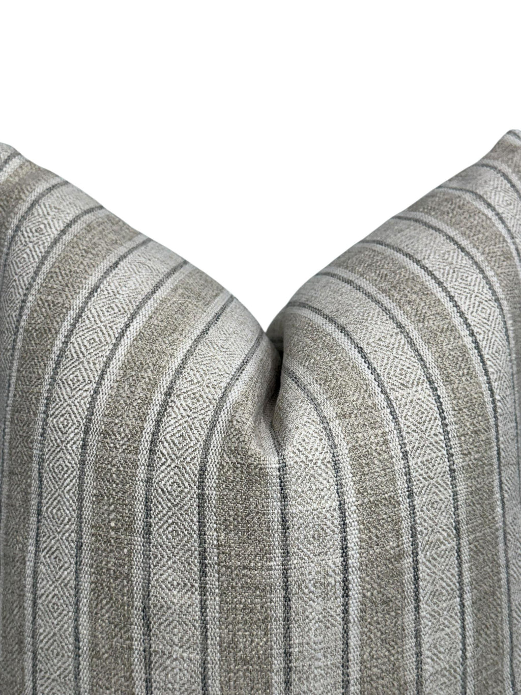 Beige Striped Woven Pillow Cover - Modern Farmhouse Decor