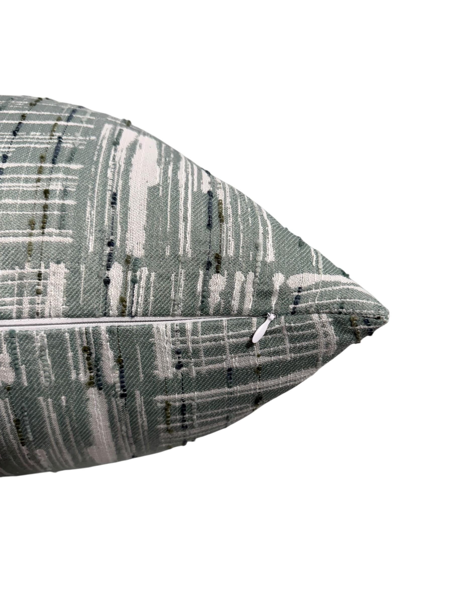 Sage Green Abstract Pillow Cover, Modern Geometric Cushion, Handmade USA