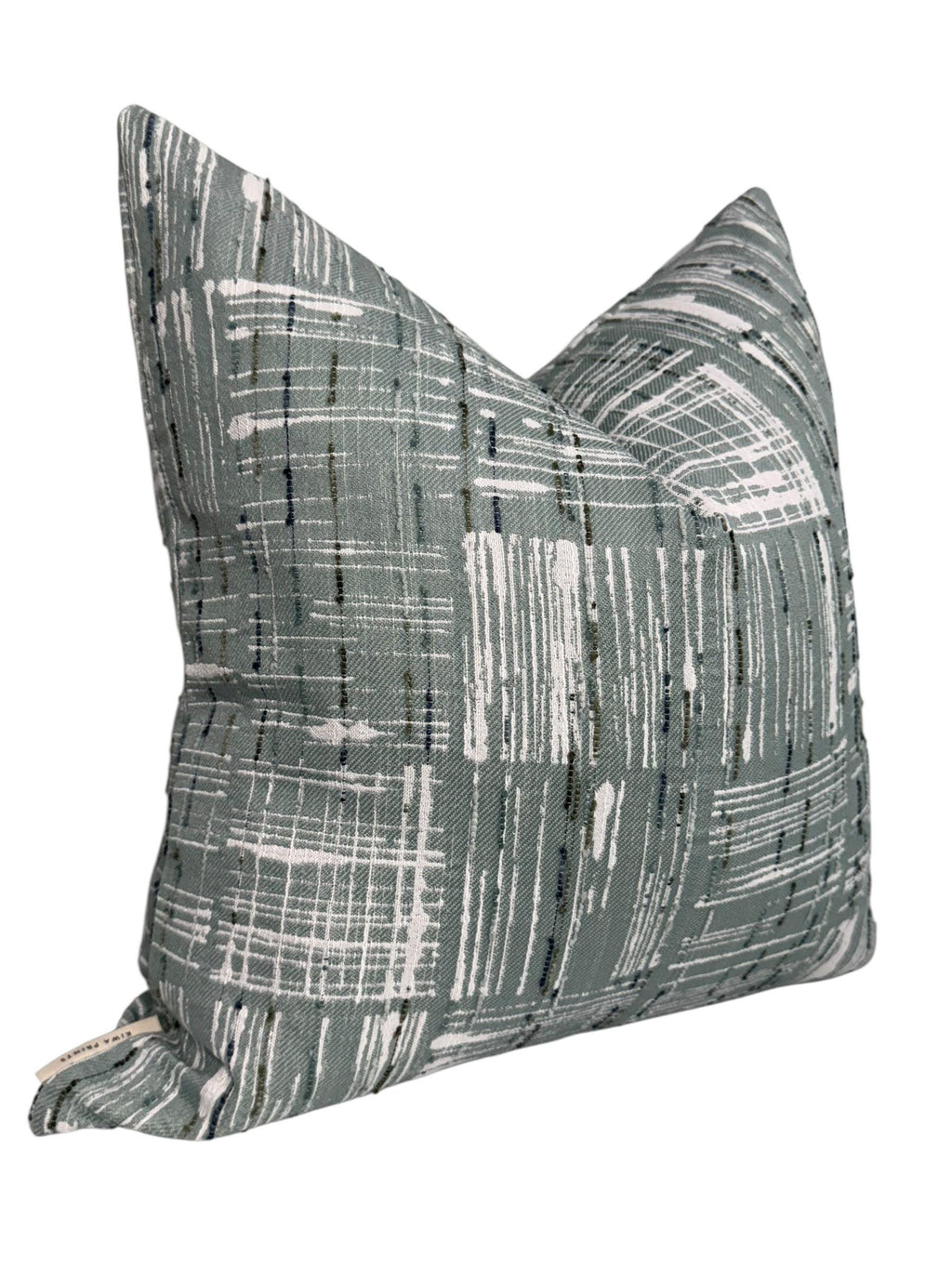 Sage Green Abstract Pillow Cover, Modern Geometric Cushion, Handmade USA