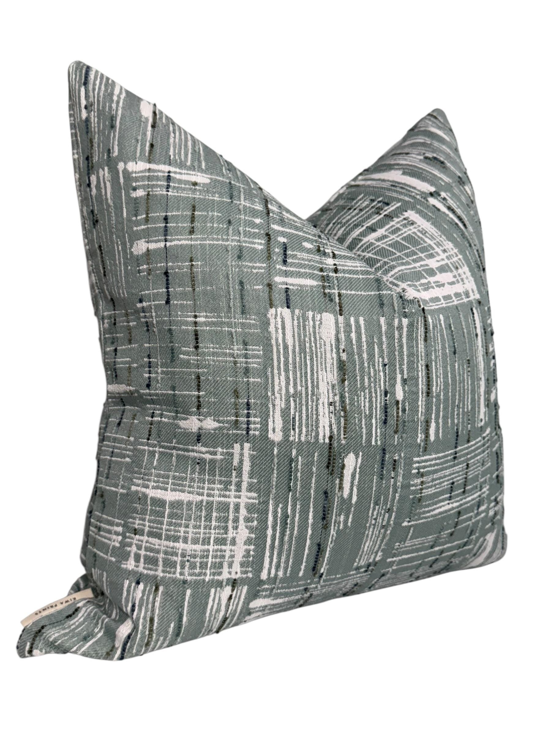 Sage Green Abstract Pillow Cover, Modern Geometric Cushion, Handmade USA