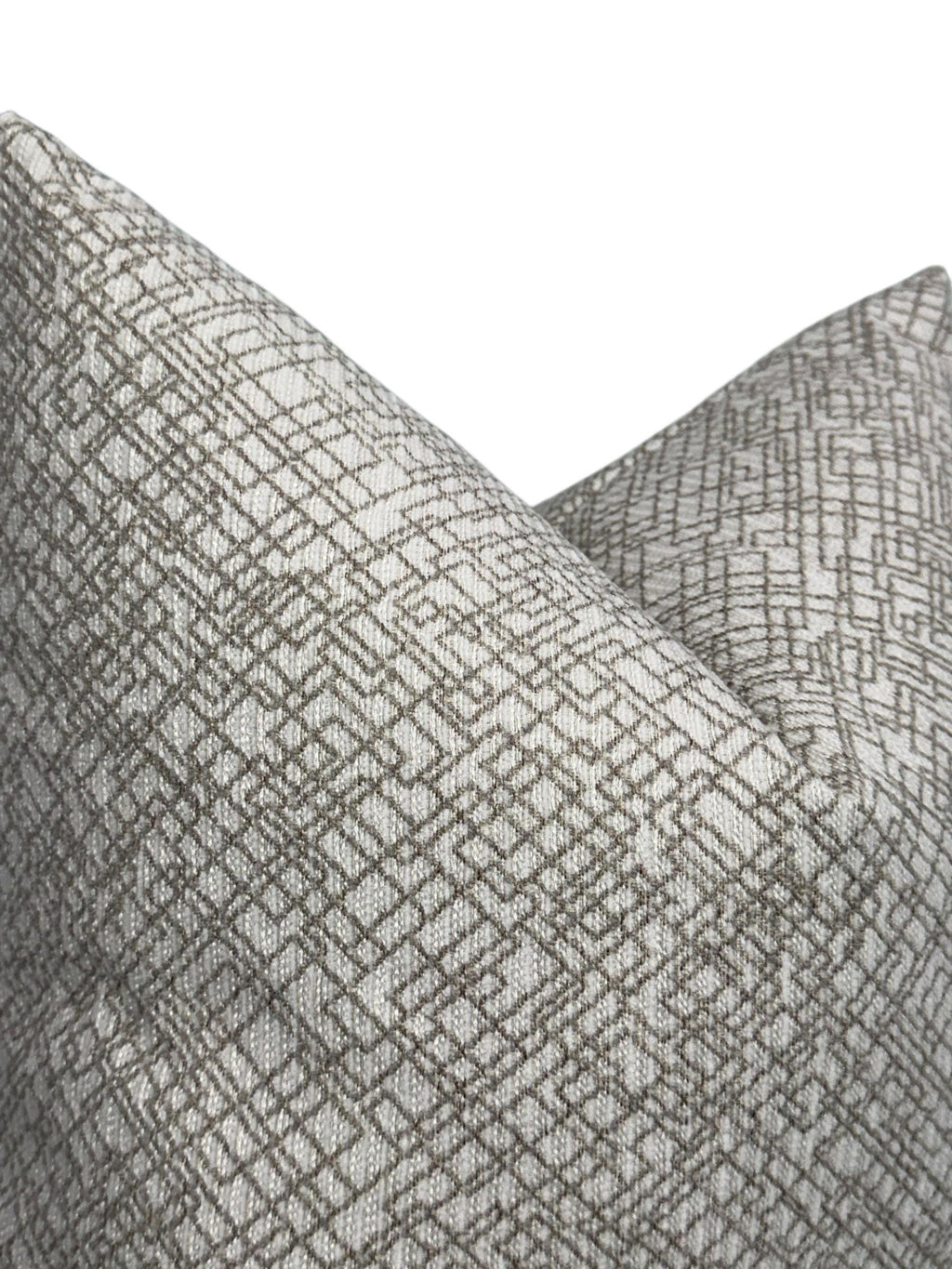 Textured Geometric Pillow Cover: Beige & Gray, Modern Minimalist