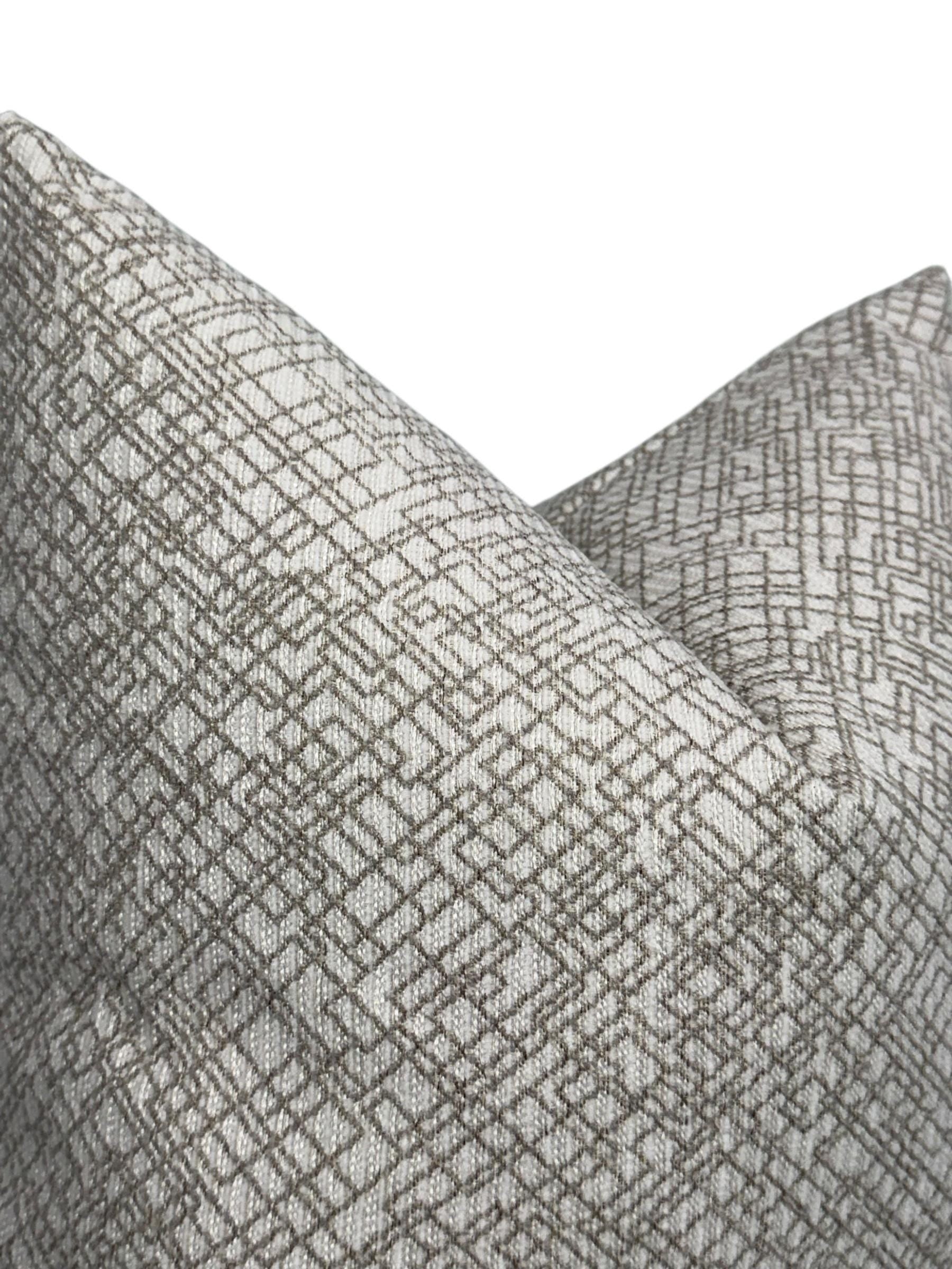 Textured Geometric Pillow Cover: Beige & Gray, Modern Minimalist