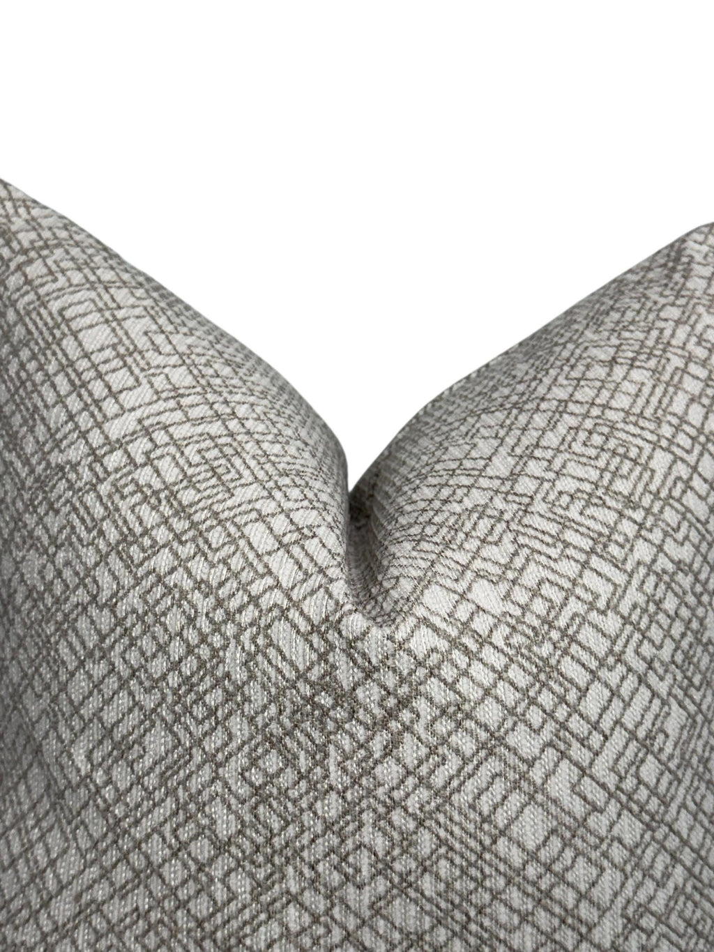 Textured Geometric Pillow Cover: Beige & Gray, Modern Minimalist