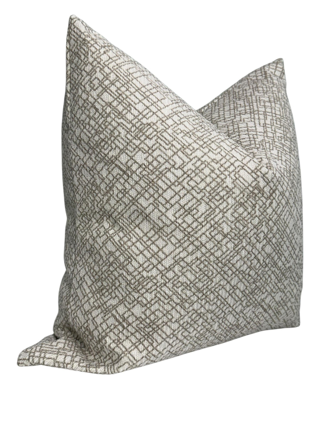Textured Geometric Pillow Cover: Beige & Gray, Modern Minimalist